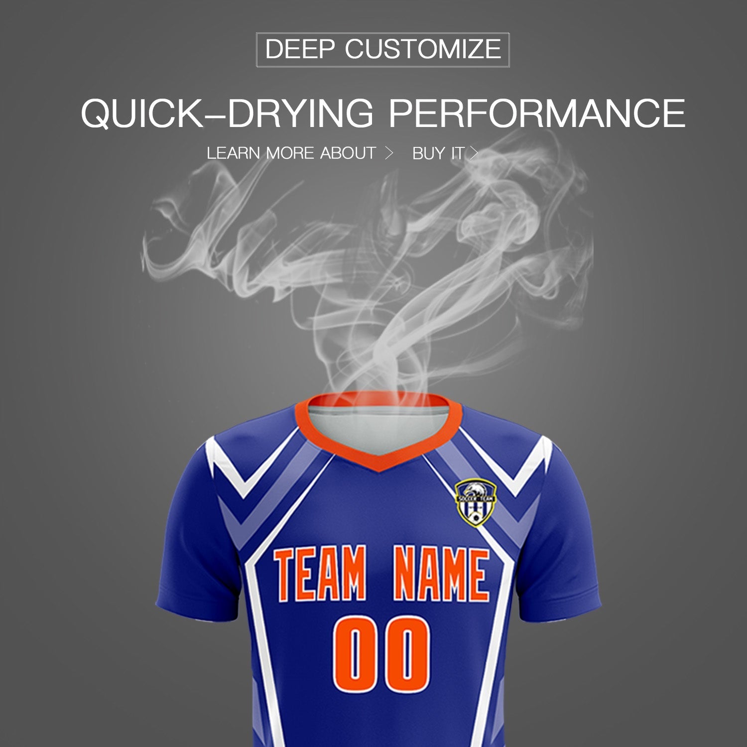 Custom Royal Abstract Breathable Soccer Tops/Sets Jersey