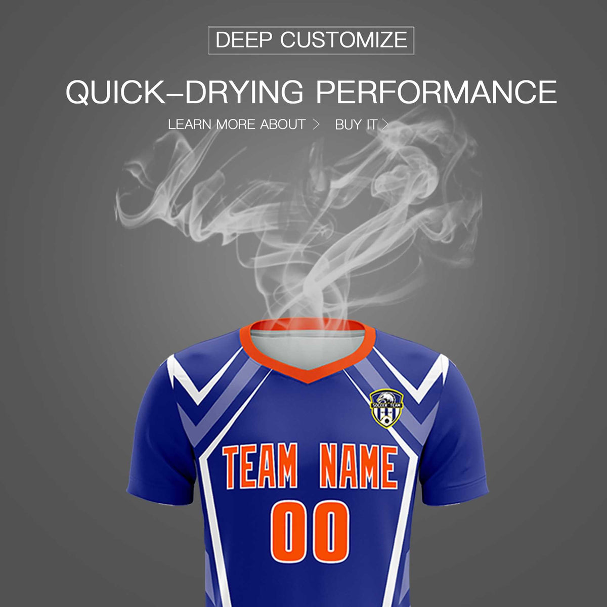 Custom Royal Abstract Breathable Soccer Tops/Sets Jersey