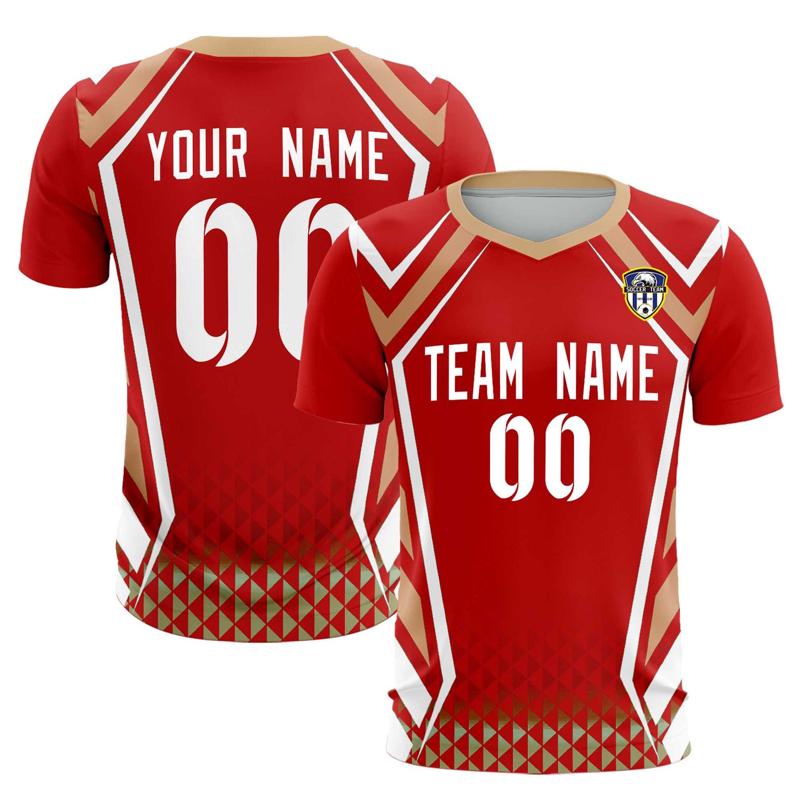 Custom Red Abstract Breathable Soccer Tops/Sets Jersey