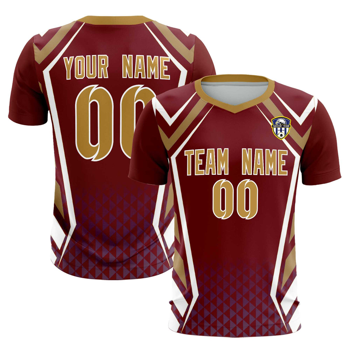 Custom Crimson Abstract Breathable Soccer Tops/Sets Jersey