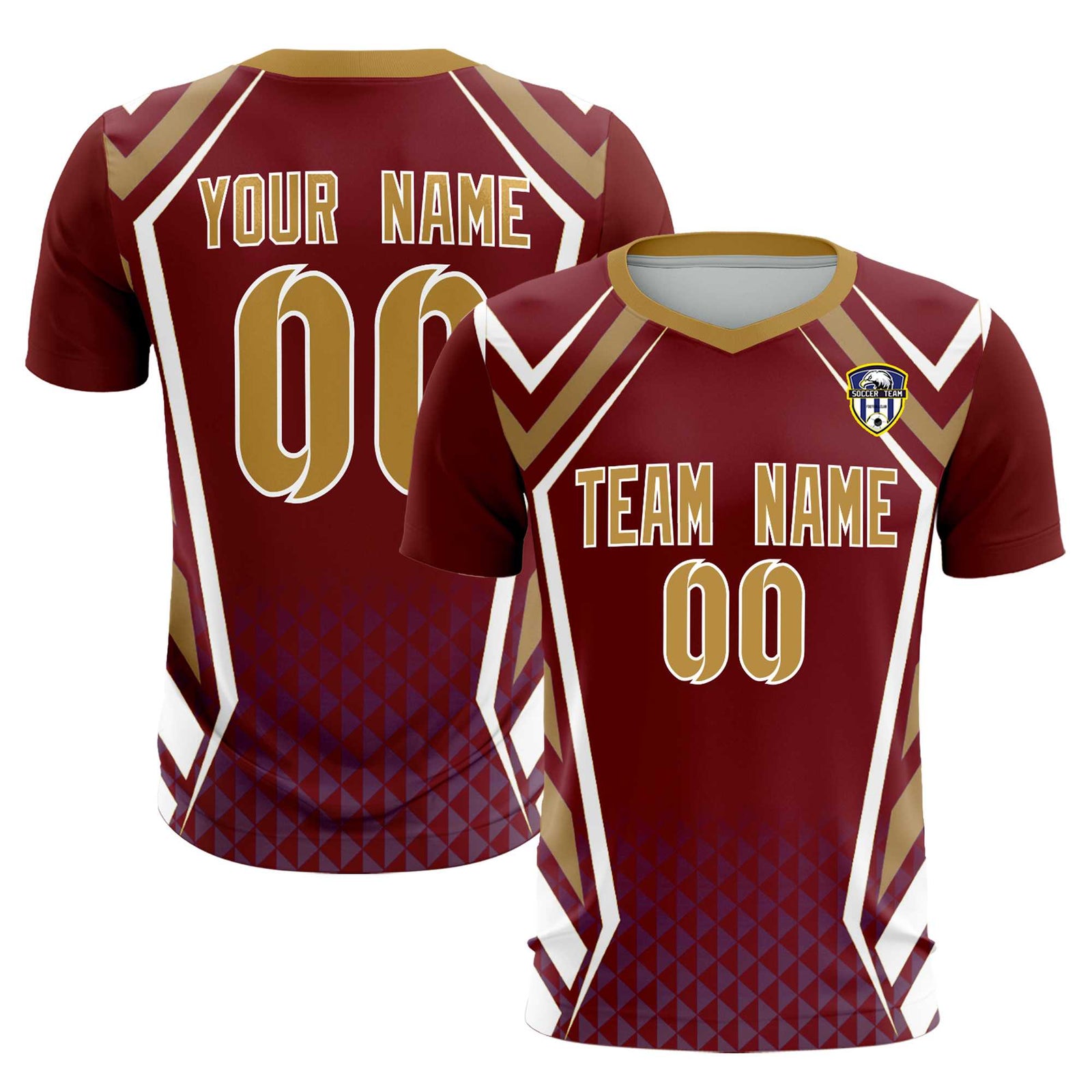 Custom Crimson Abstract Breathable Soccer Tops/Sets Jersey