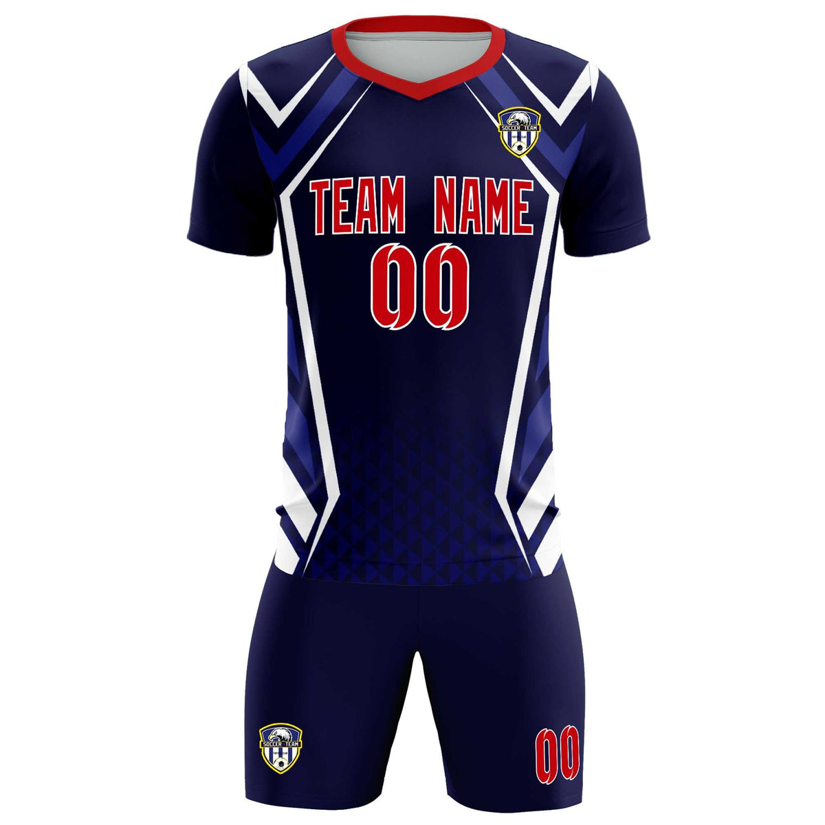 Custom Navy Abstract Breathable Soccer Tops/Sets Jersey