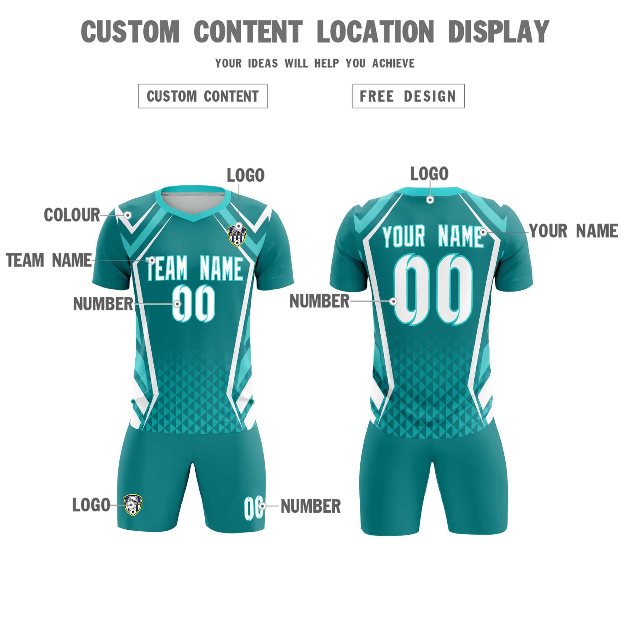 Custom Sky Blue Abstract Breathable Soccer Tops/Sets Jersey