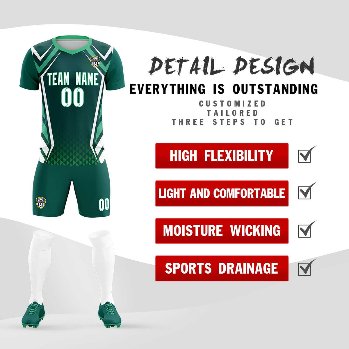 Custom Aqua Abstract Breathable Soccer Tops/Sets Jersey
