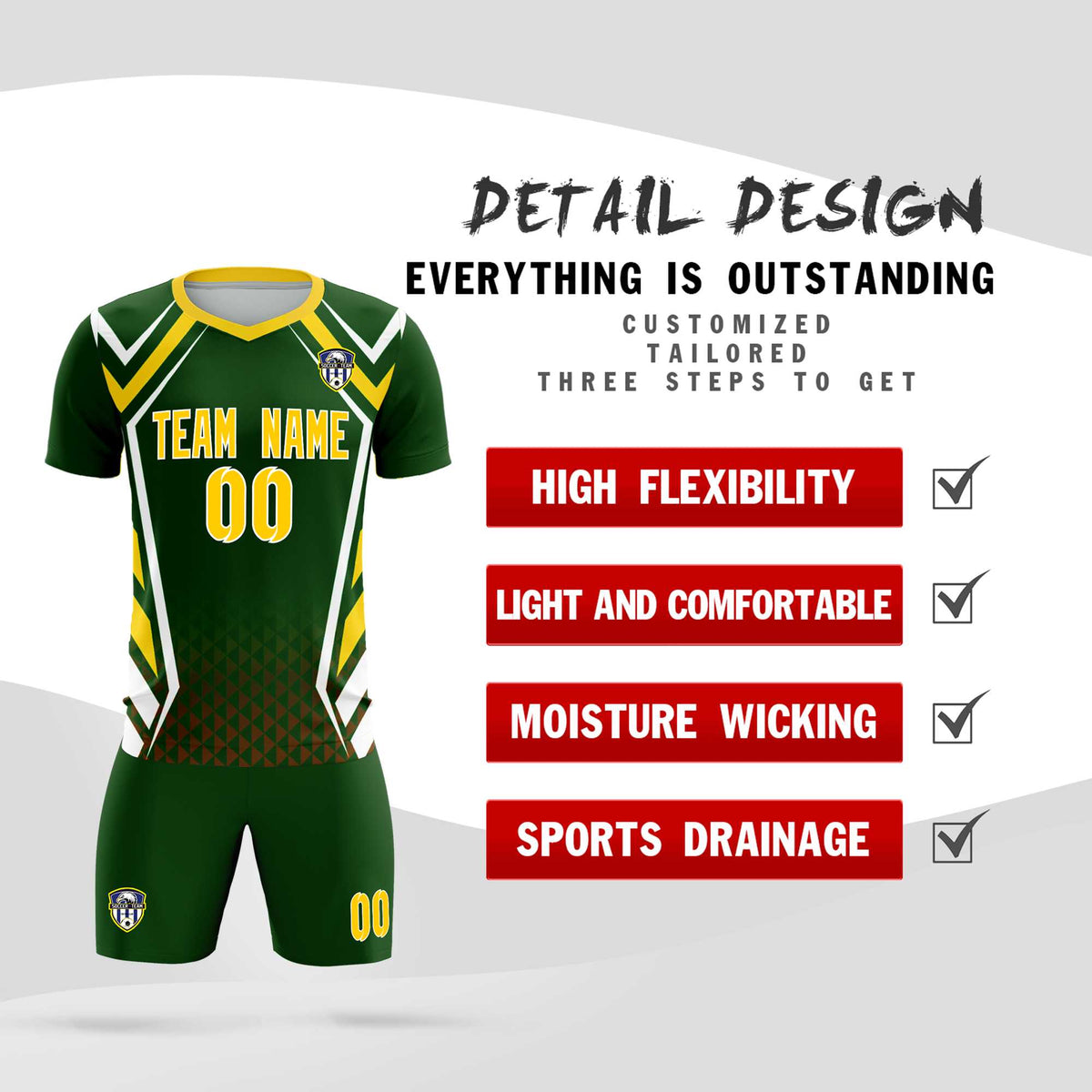 Custom Midnight Green Abstract Breathable Soccer Tops/Sets Jersey