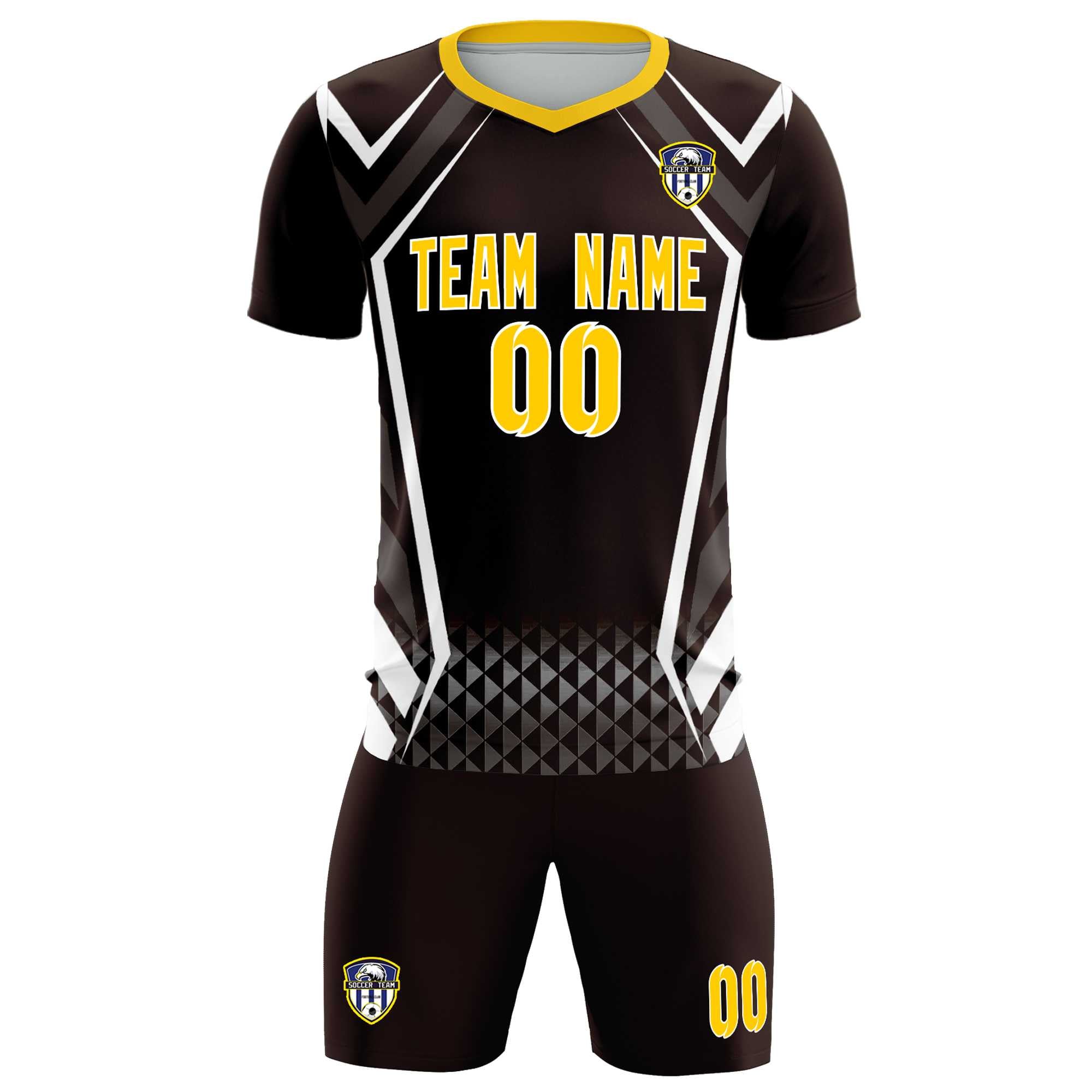 Custom Brown Abstract Breathable Soccer Tops/Sets Jersey