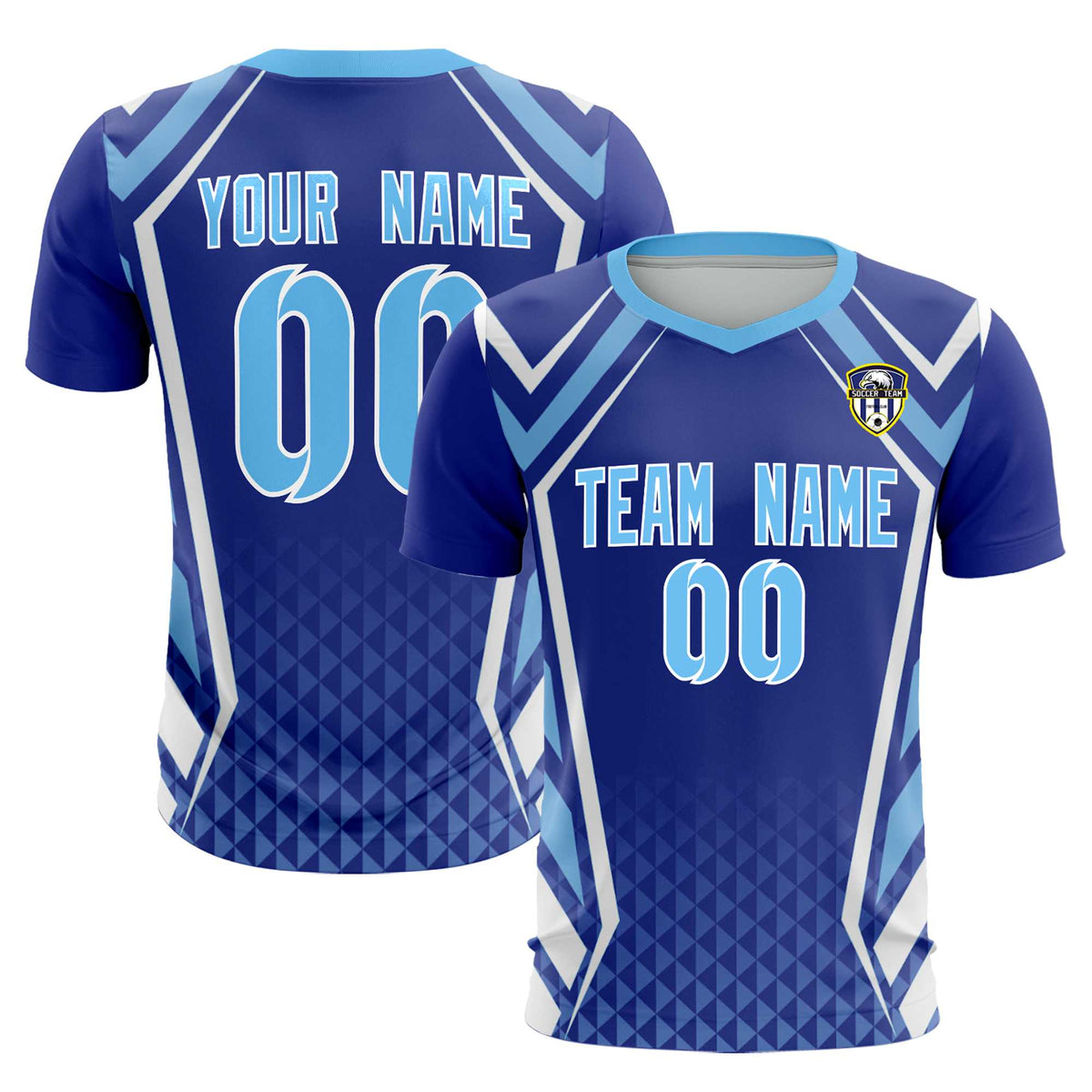 Custom Royal Abstract Breathable Soccer Tops/Sets Jersey