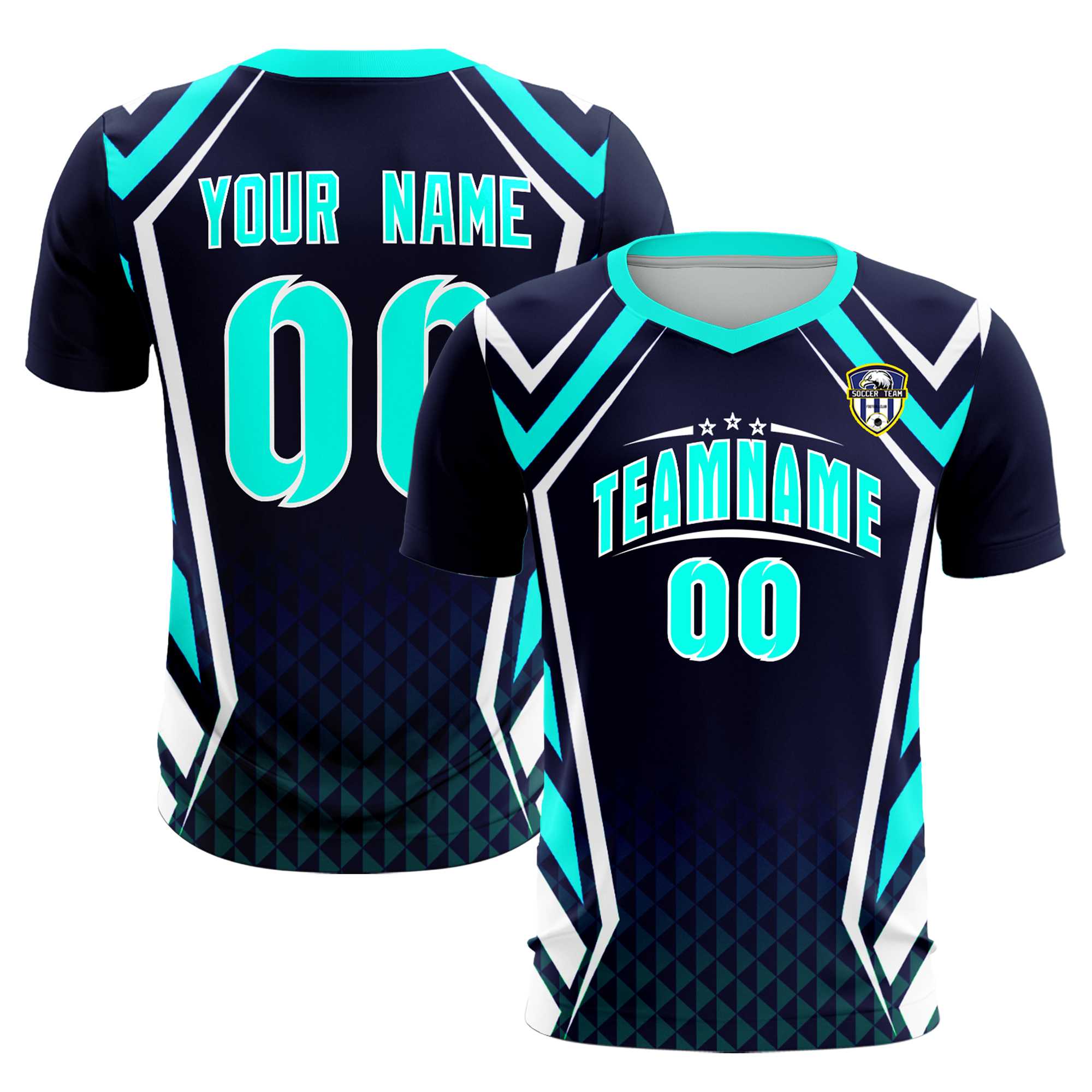 Custom Navy Abstract Breathable Soccer Tops/Sets Jersey