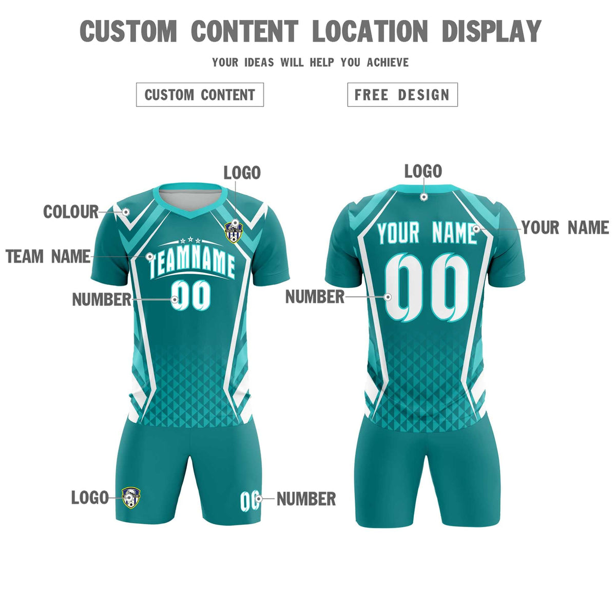Custom Sky Blue Abstract Breathable Soccer Tops/Sets Jersey