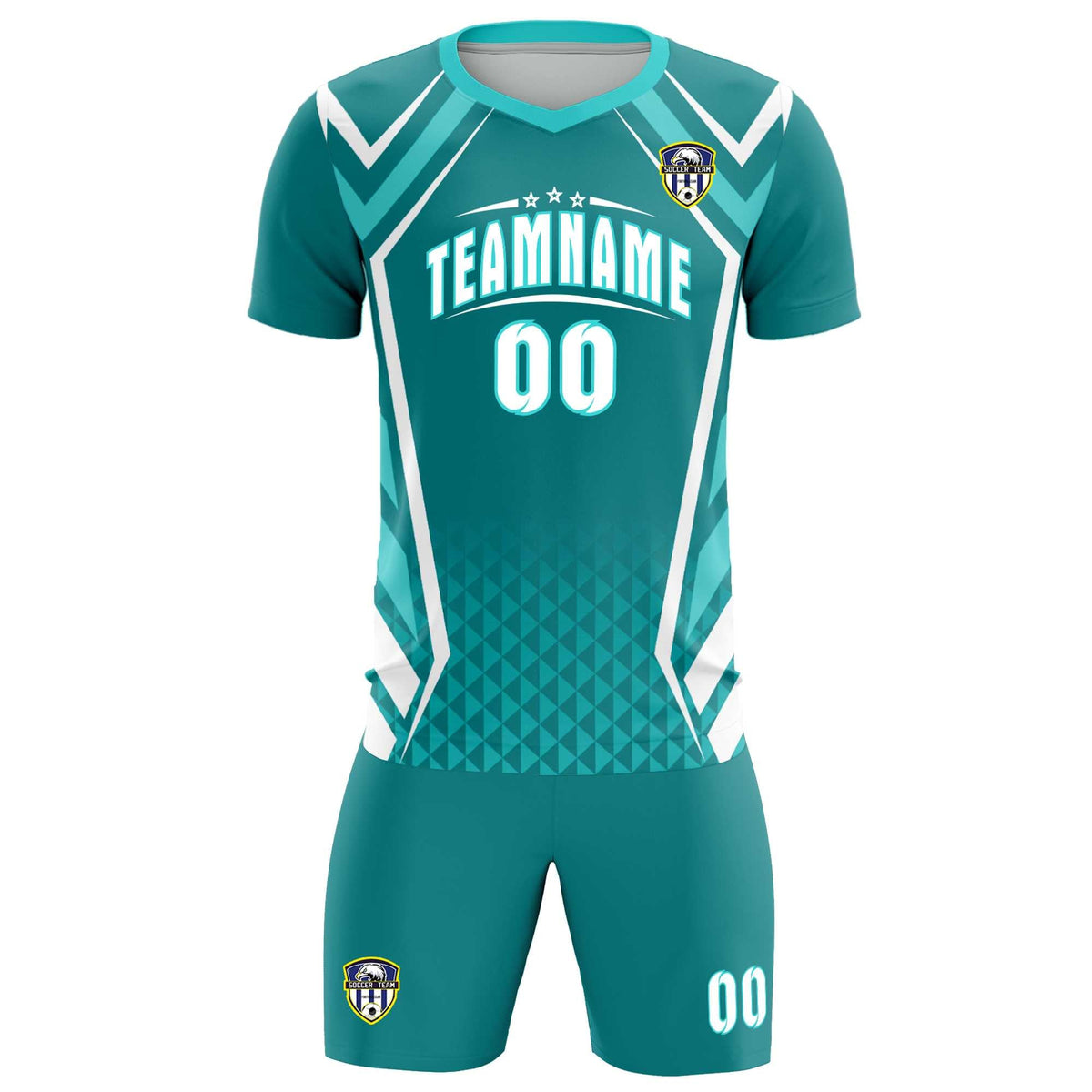 Custom Sky Blue Abstract Breathable Soccer Tops/Sets Jersey