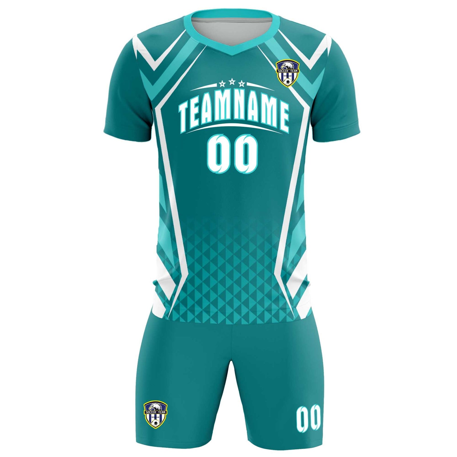 Custom Sky Blue Abstract Breathable Soccer Tops/Sets Jersey