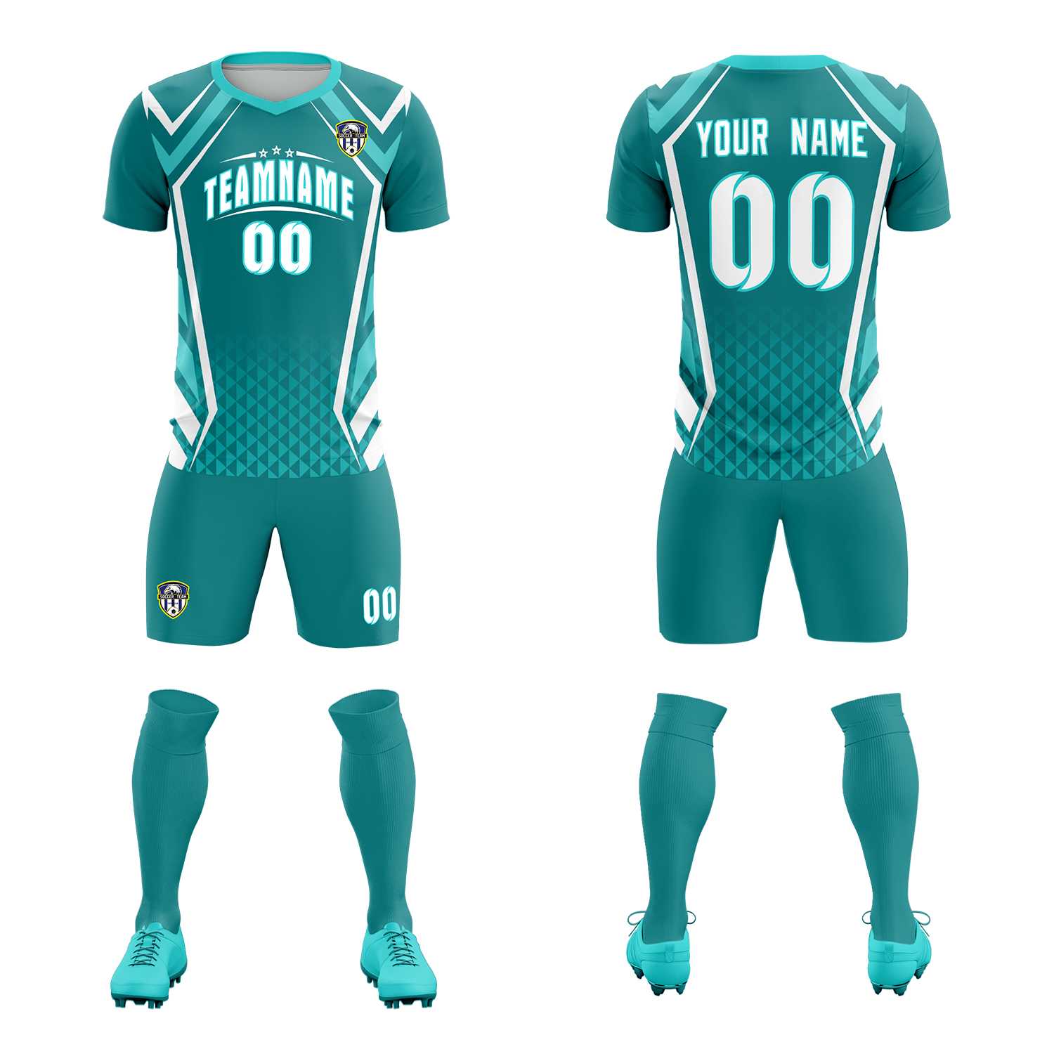 Custom Sky Blue Abstract Breathable Soccer Tops/Sets Jersey