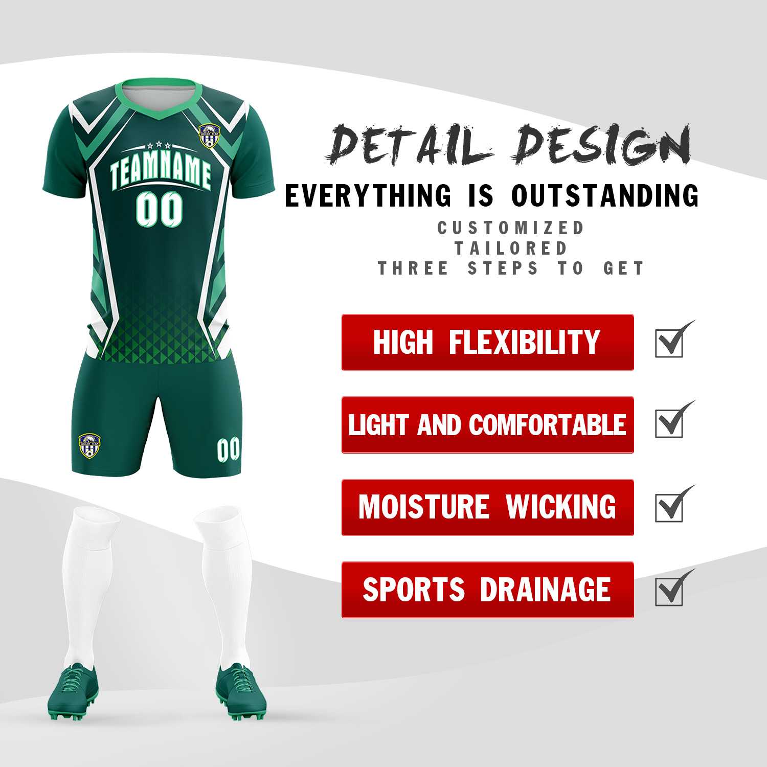 Custom Aqua Abstract Breathable Soccer Tops/Sets Jersey