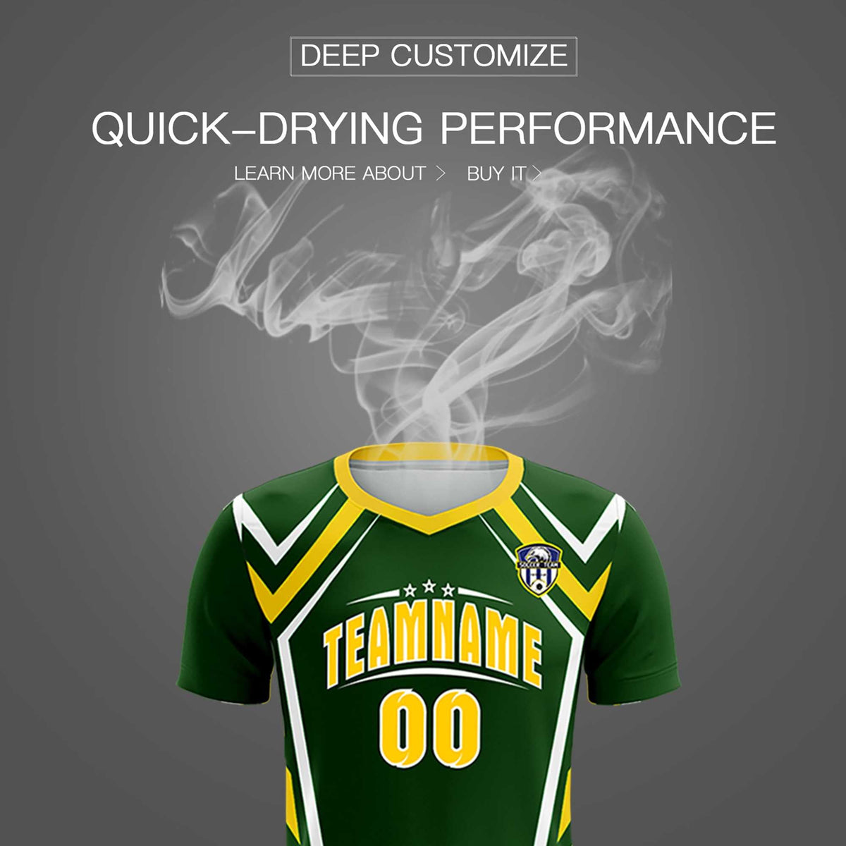 Custom Midnight Green Abstract Breathable Soccer Tops/Sets Jersey