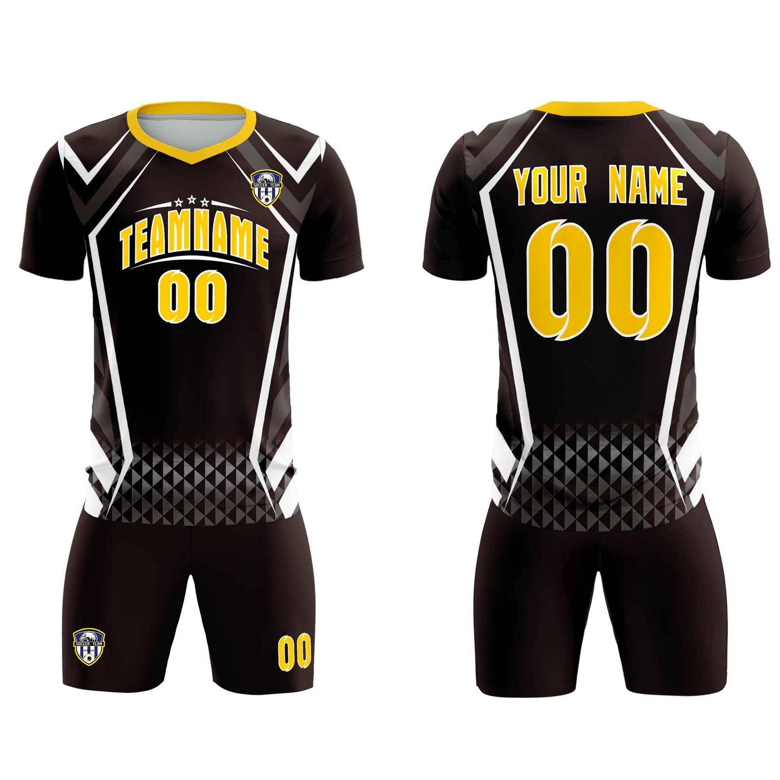 Custom Brown Abstract Breathable Soccer Tops/Sets Jersey