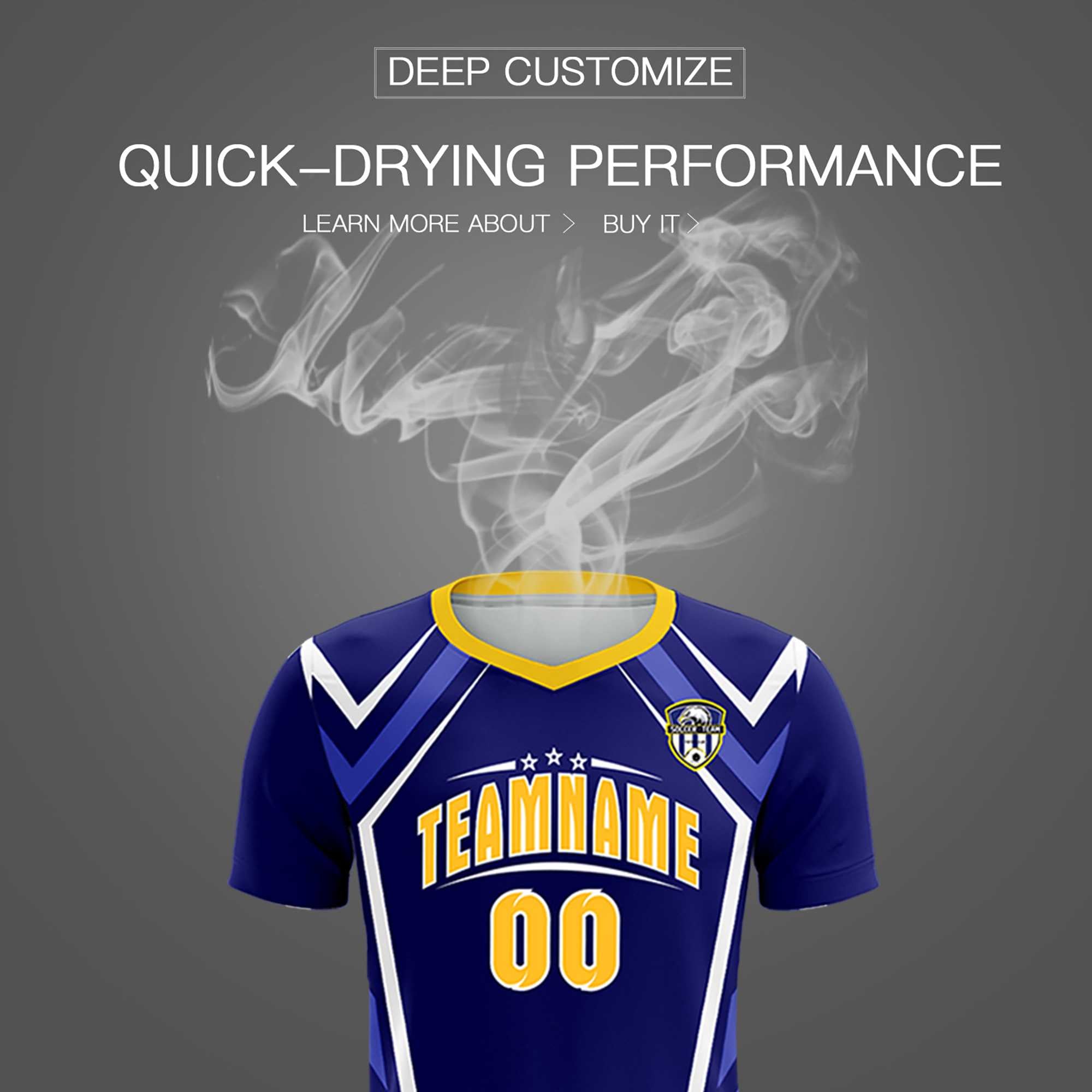 Custom Royal Abstract Breathable Soccer Tops/Sets Jersey