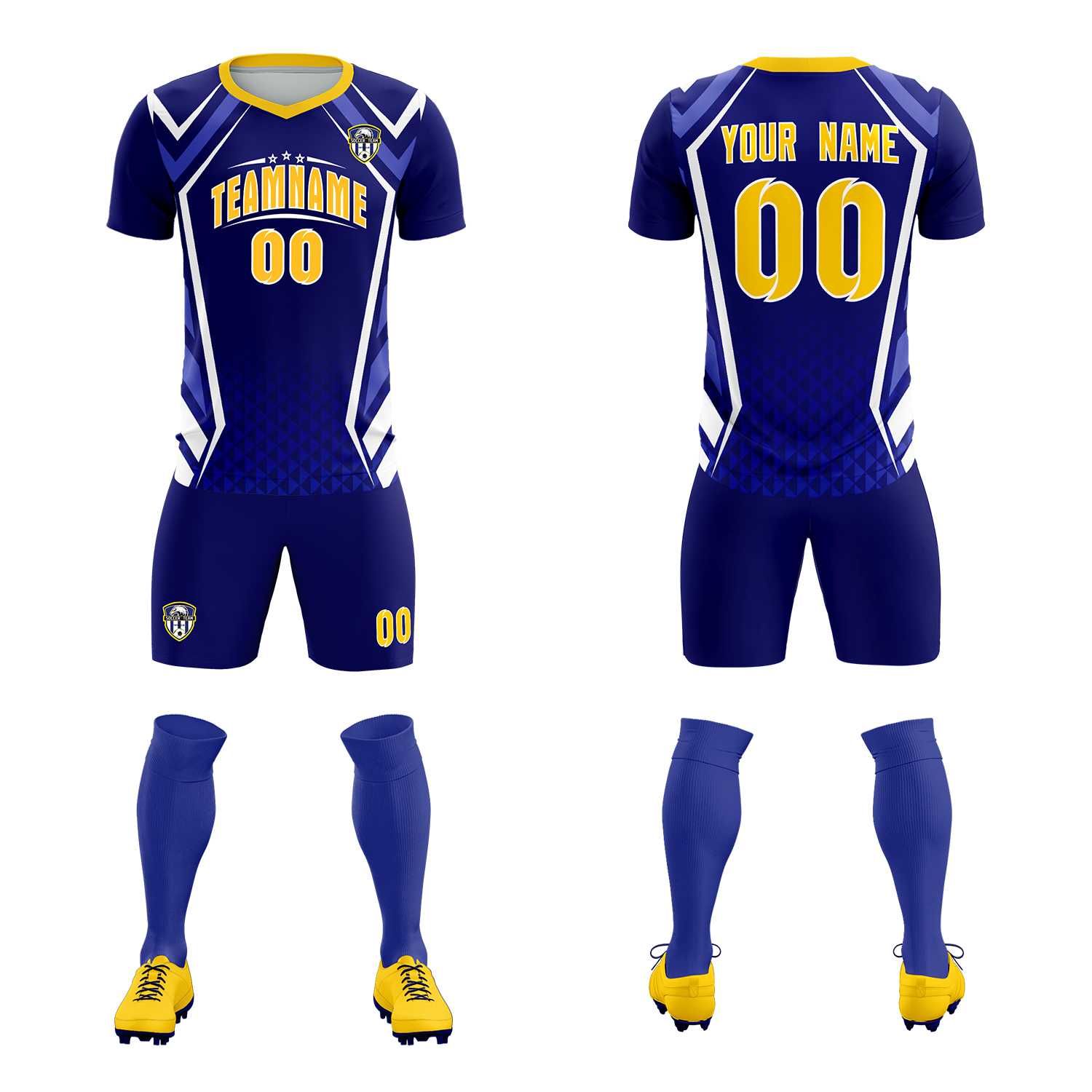 Custom Royal Abstract Breathable Soccer Tops/Sets Jersey