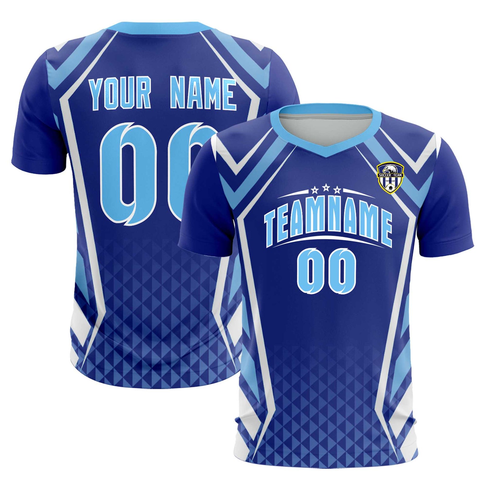 Custom Royal Abstract Breathable Soccer Tops/Sets Jersey