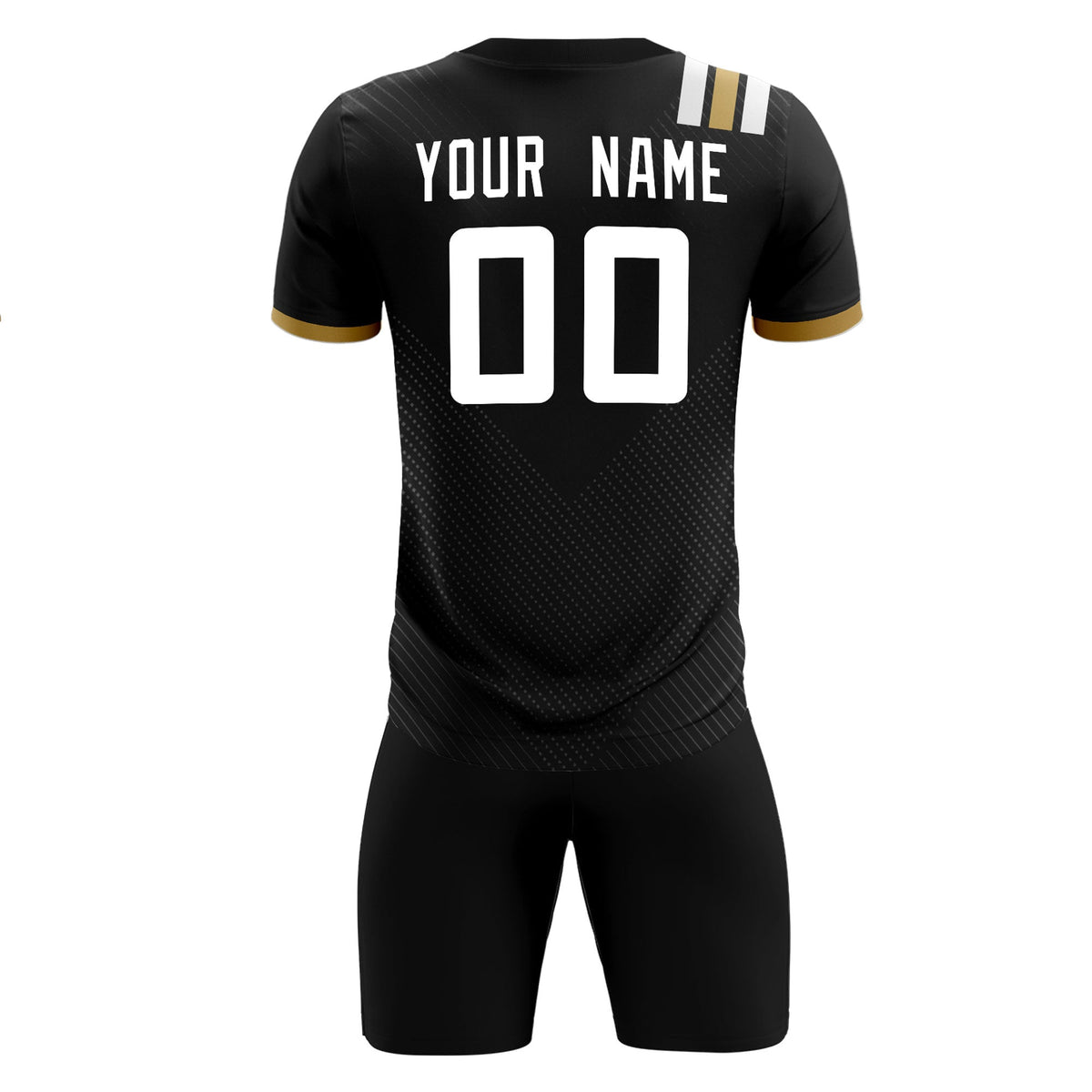Custom Black Striped Sportswear Soccer Tops/Sets Jersey For Adults