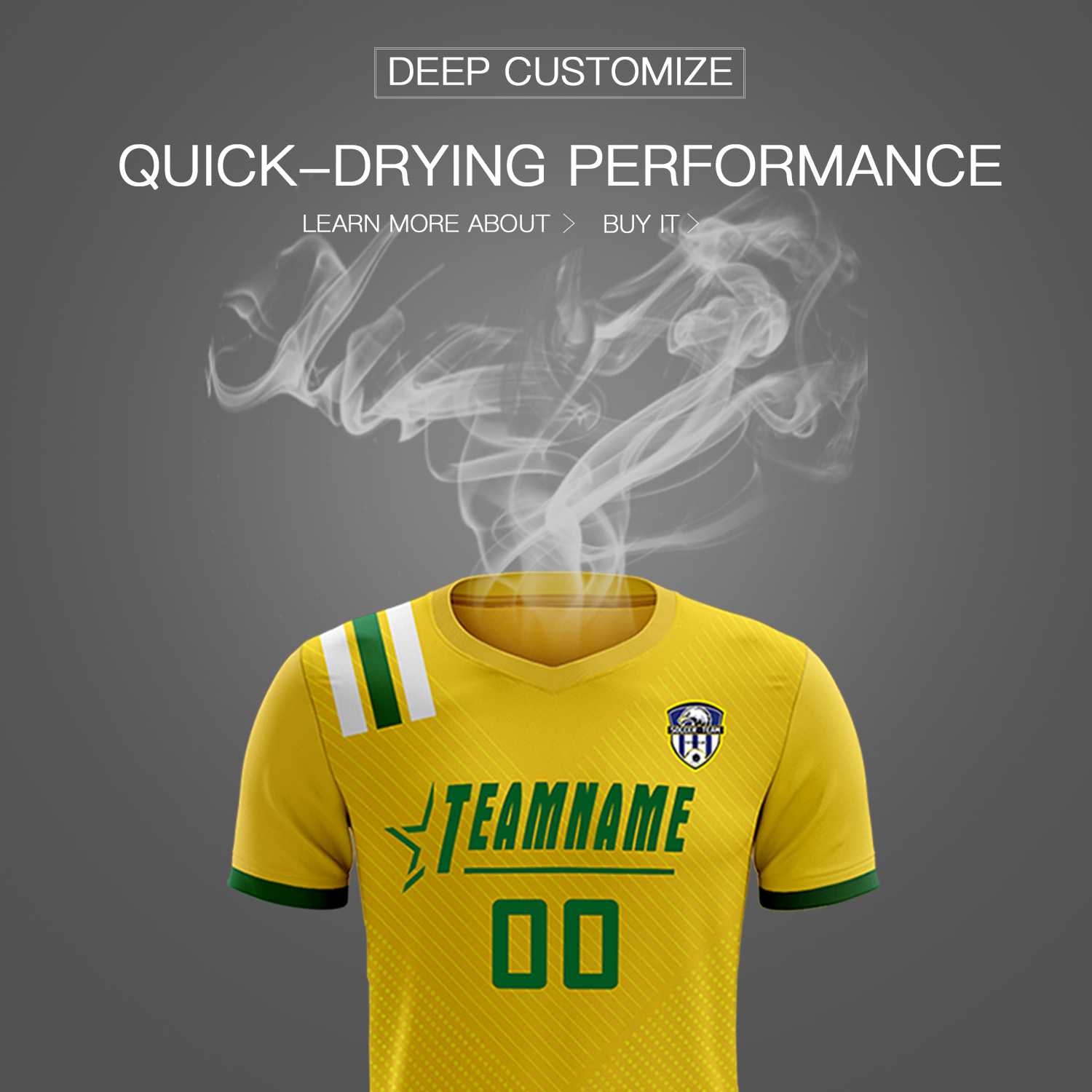 Custom Gold Striped Sportswear Soccer Tops/Sets Jersey For Adults