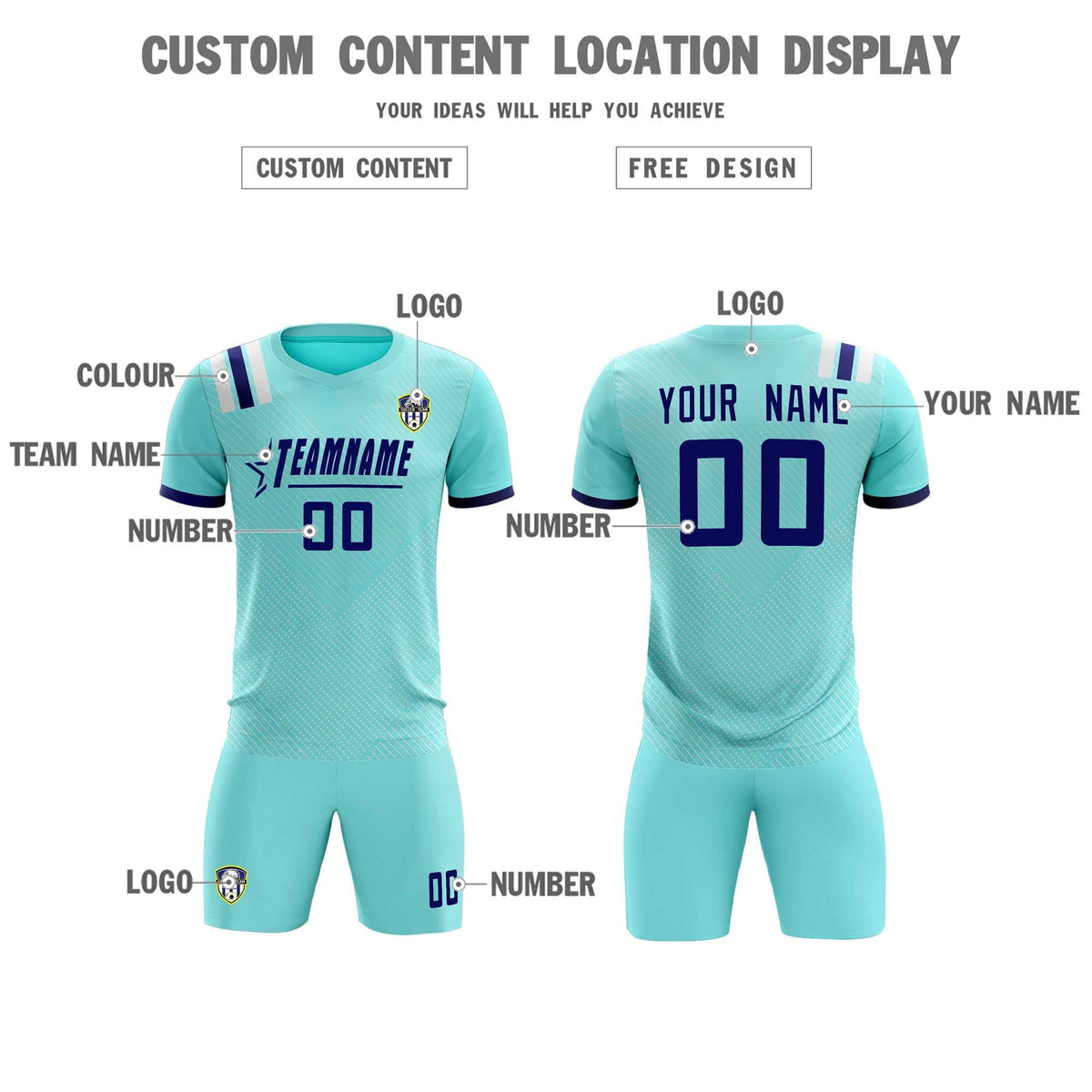 Custom Sky Blue Striped Sportswear Soccer Tops/Sets Jersey For Adults