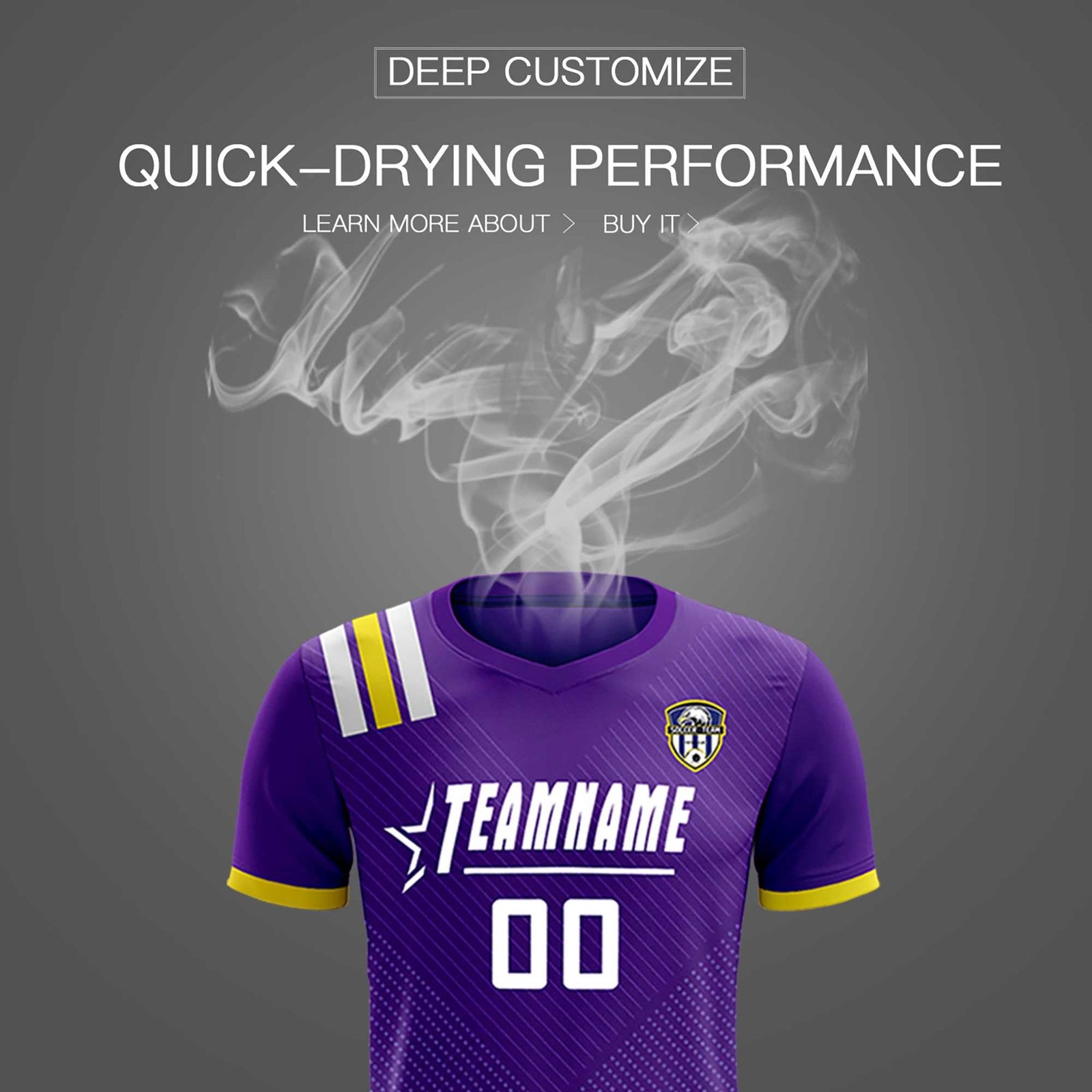 Custom Purple Striped Sportswear Soccer Tops/Sets Jersey For Adults