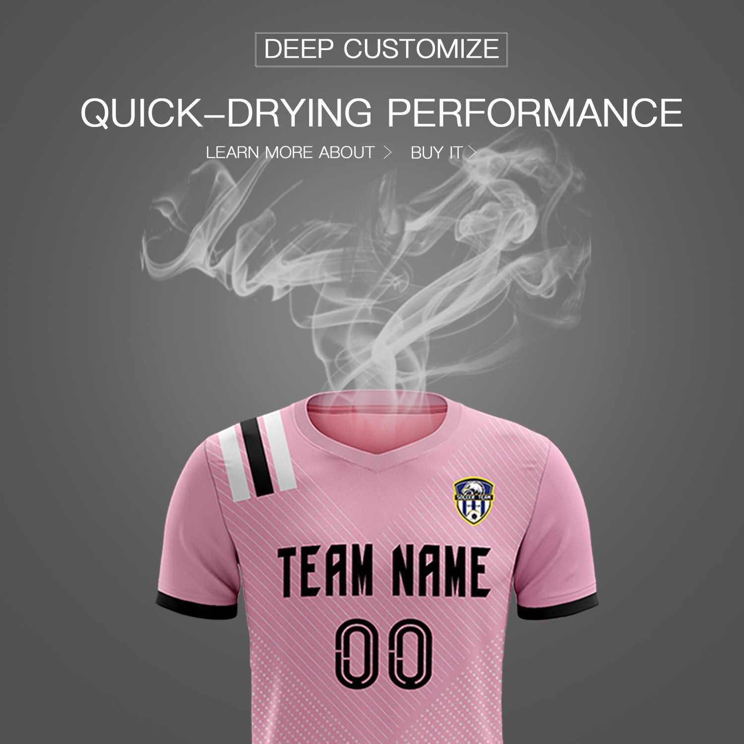 Custom Pink Striped Sportswear Soccer Tops/Sets Jersey For Adults