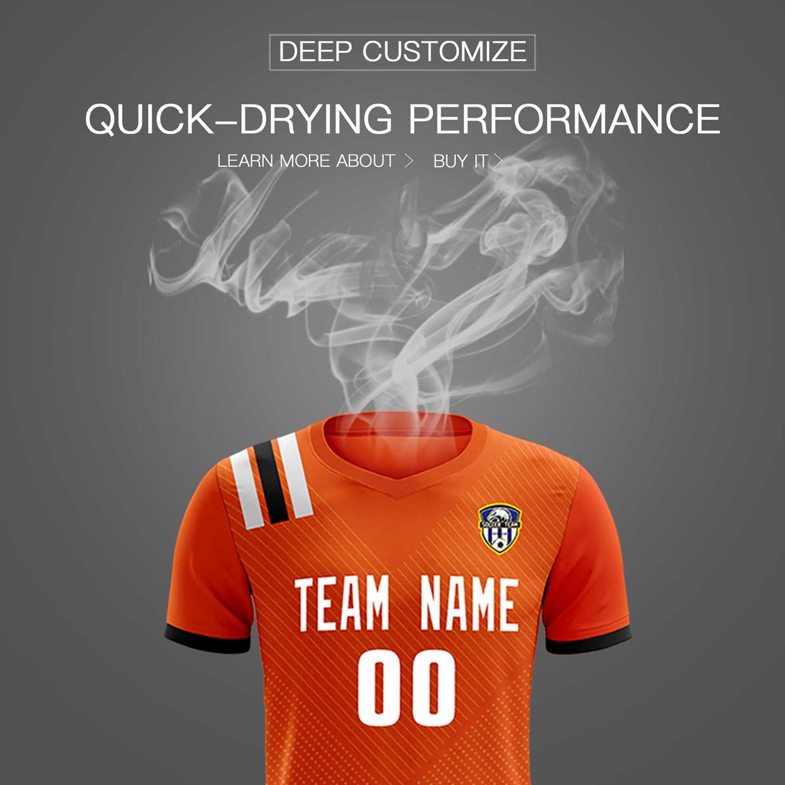 Custom Orange Striped Sportswear Soccer Tops/Sets Jersey For Adults