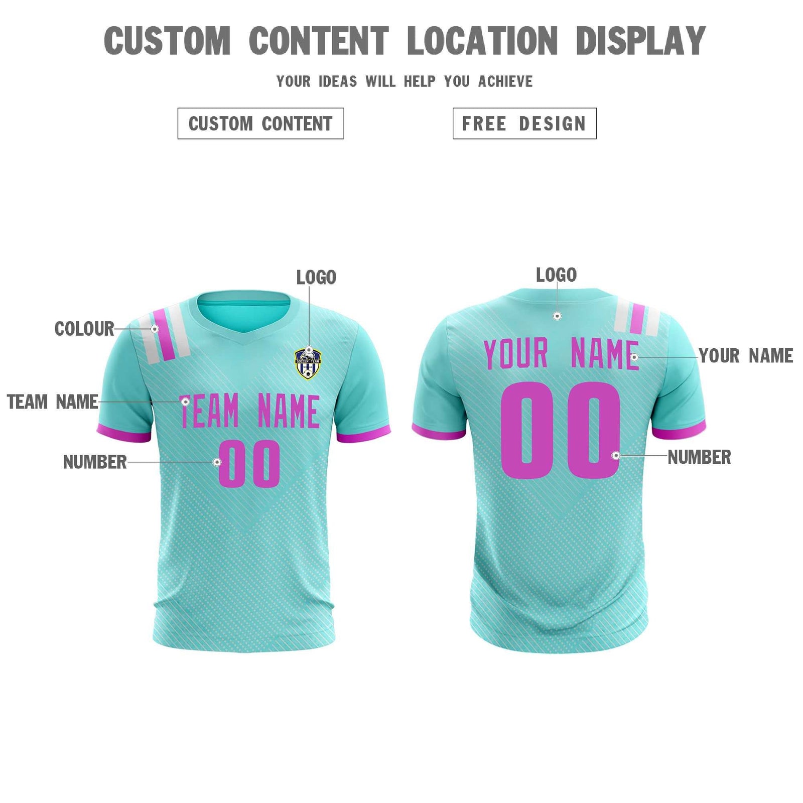 Custom Light Blue Striped Sportswear Soccer Tops/Sets Jersey For Adults