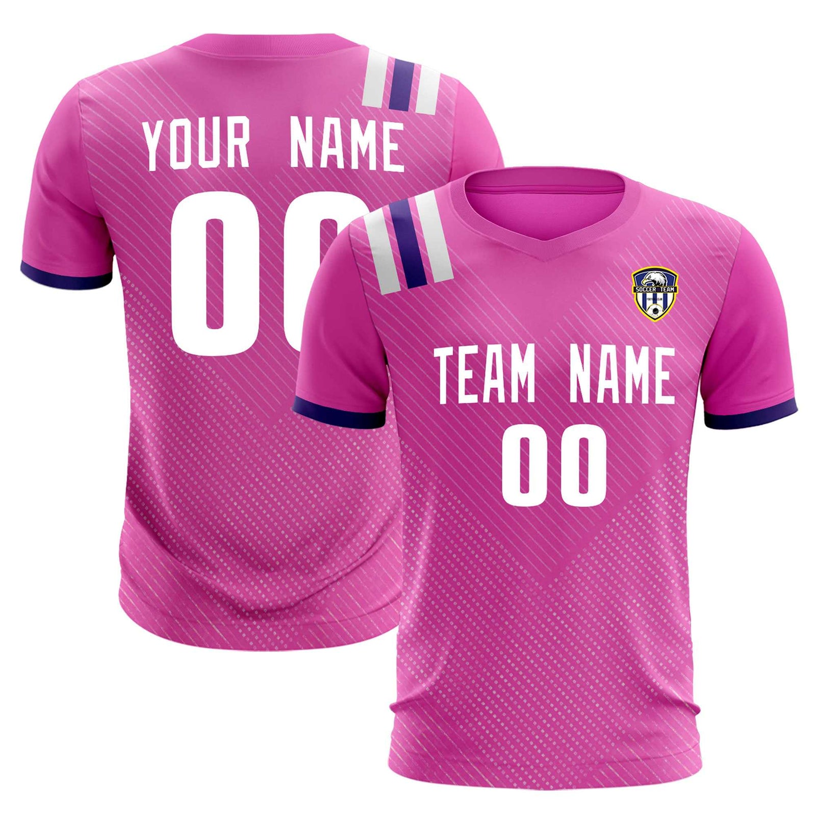 Custom Light Red Striped Sportswear Soccer Tops/Sets Jersey For Adults