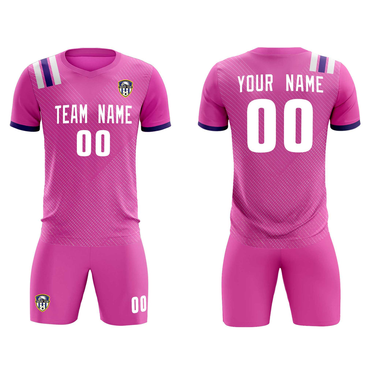 Custom Light Red Striped Sportswear Soccer Tops/Sets Jersey For Adults