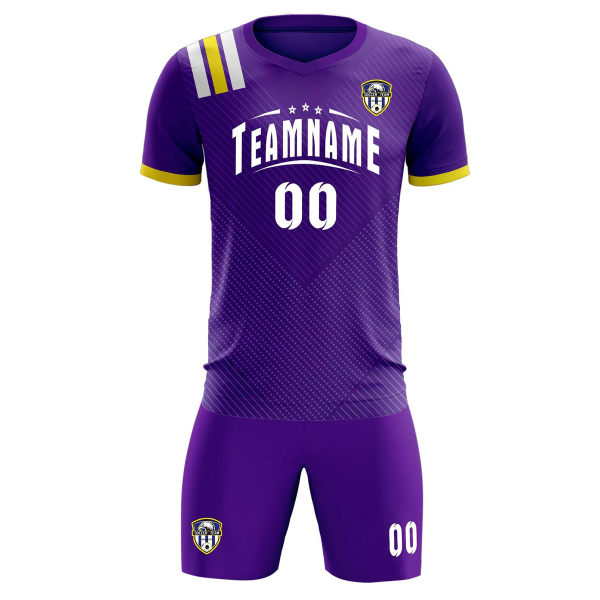 Custom Purple Striped Sportswear Soccer Tops/Sets Jersey For Adults