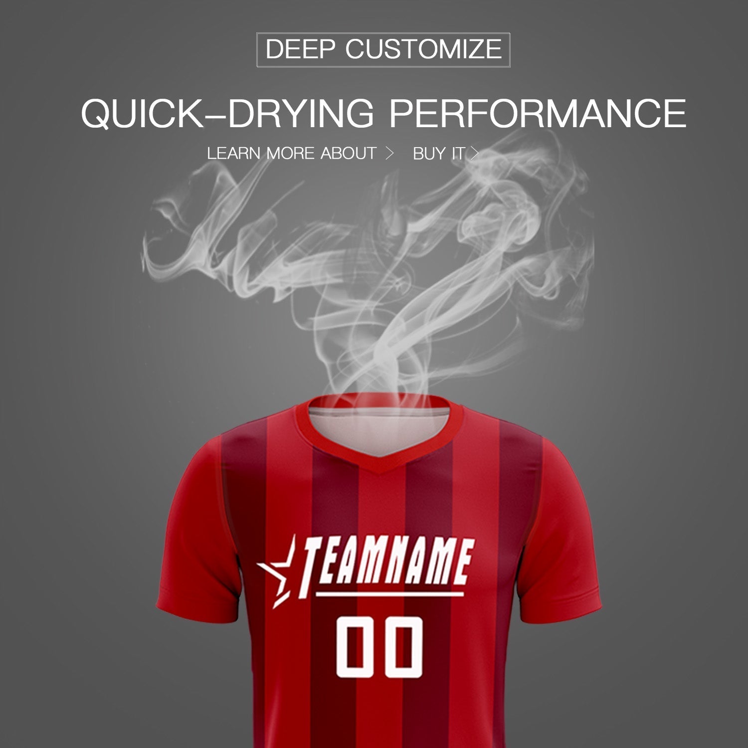 Custom Red Crimson Vertical Stripes Casual Outdoor Soccer Sets Jersey