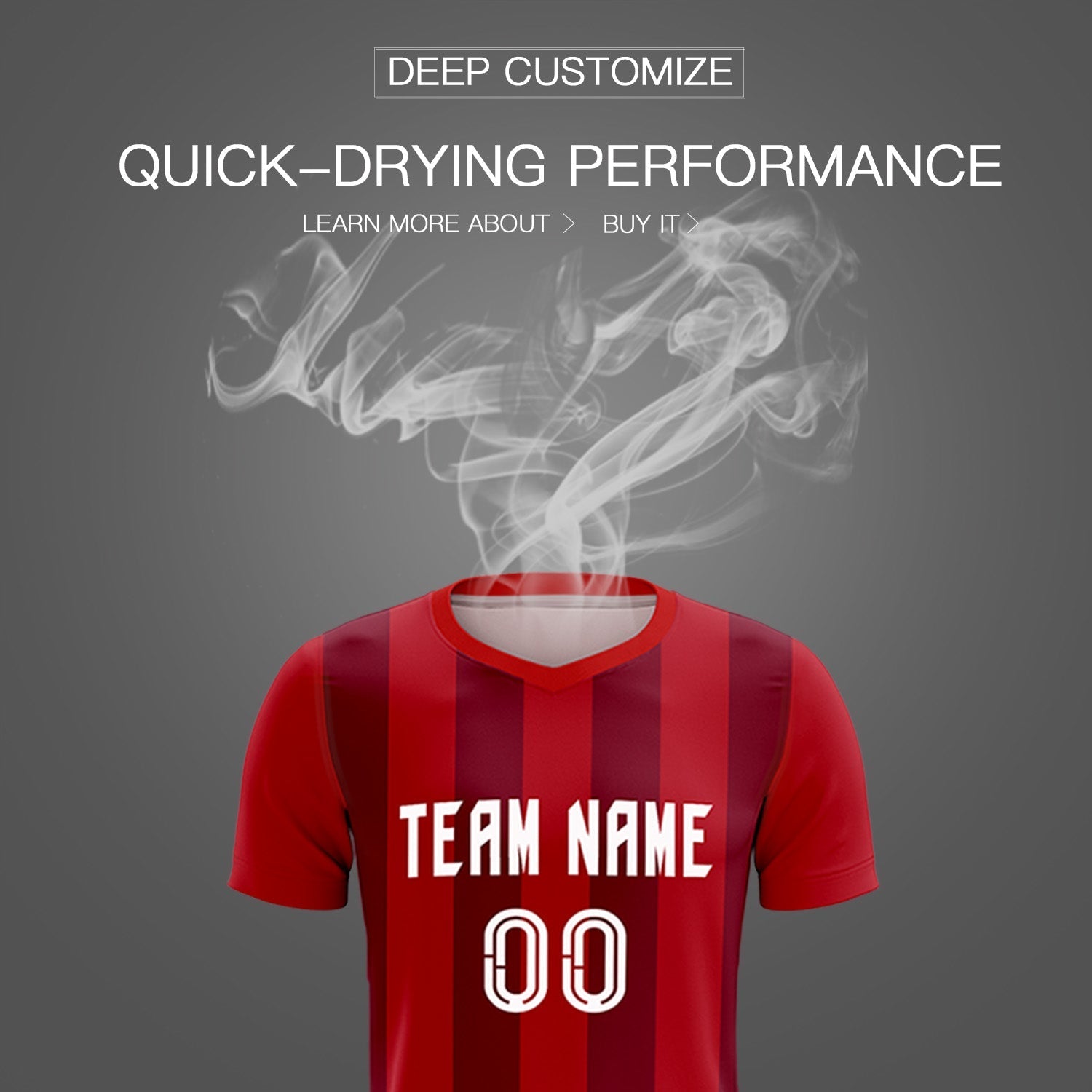 Custom Red Crimson Vertical Stripes Casual Outdoor Soccer Sets Jersey