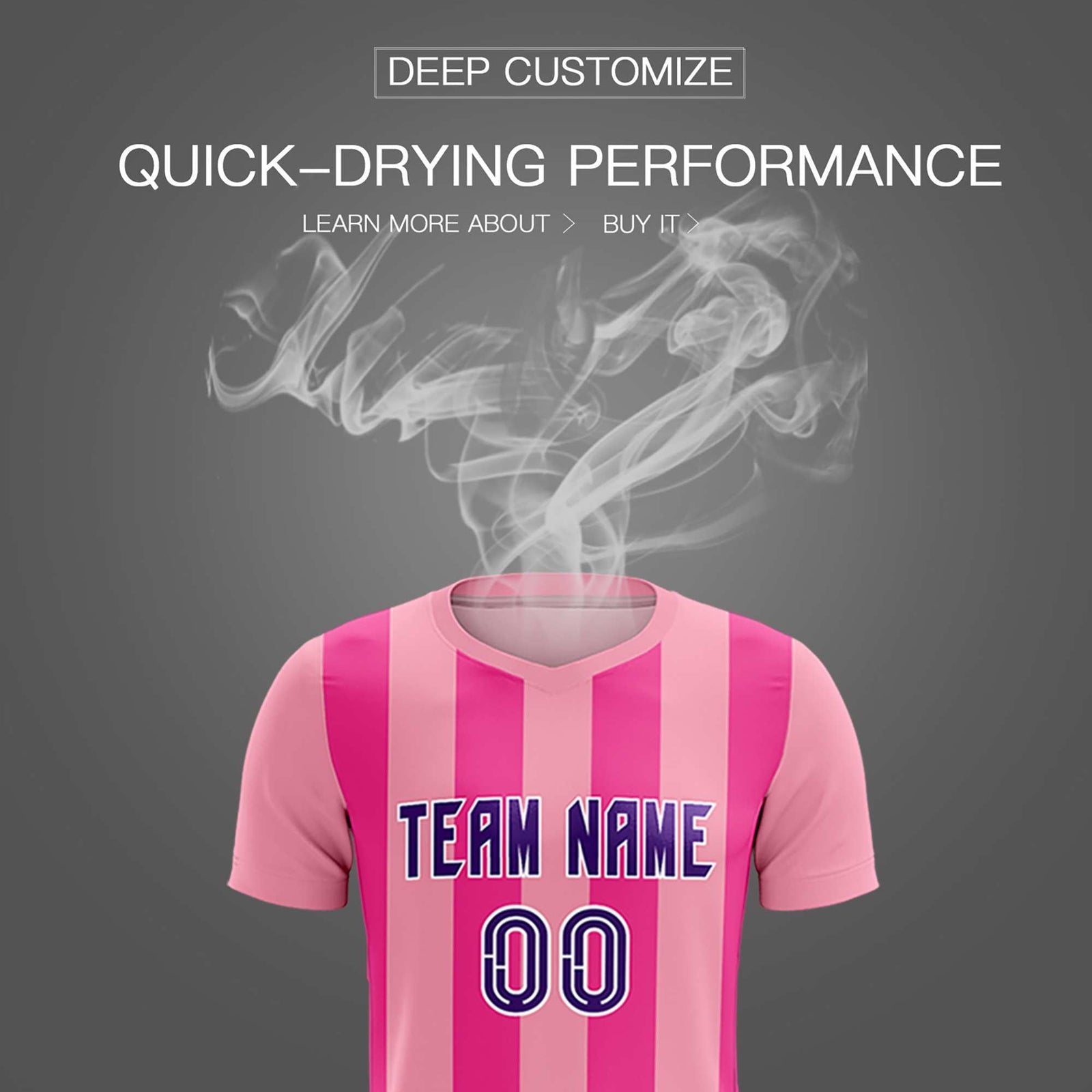 Custom Light Pink Pink Vertical Stripes Casual Outdoor Soccer Sets Jersey