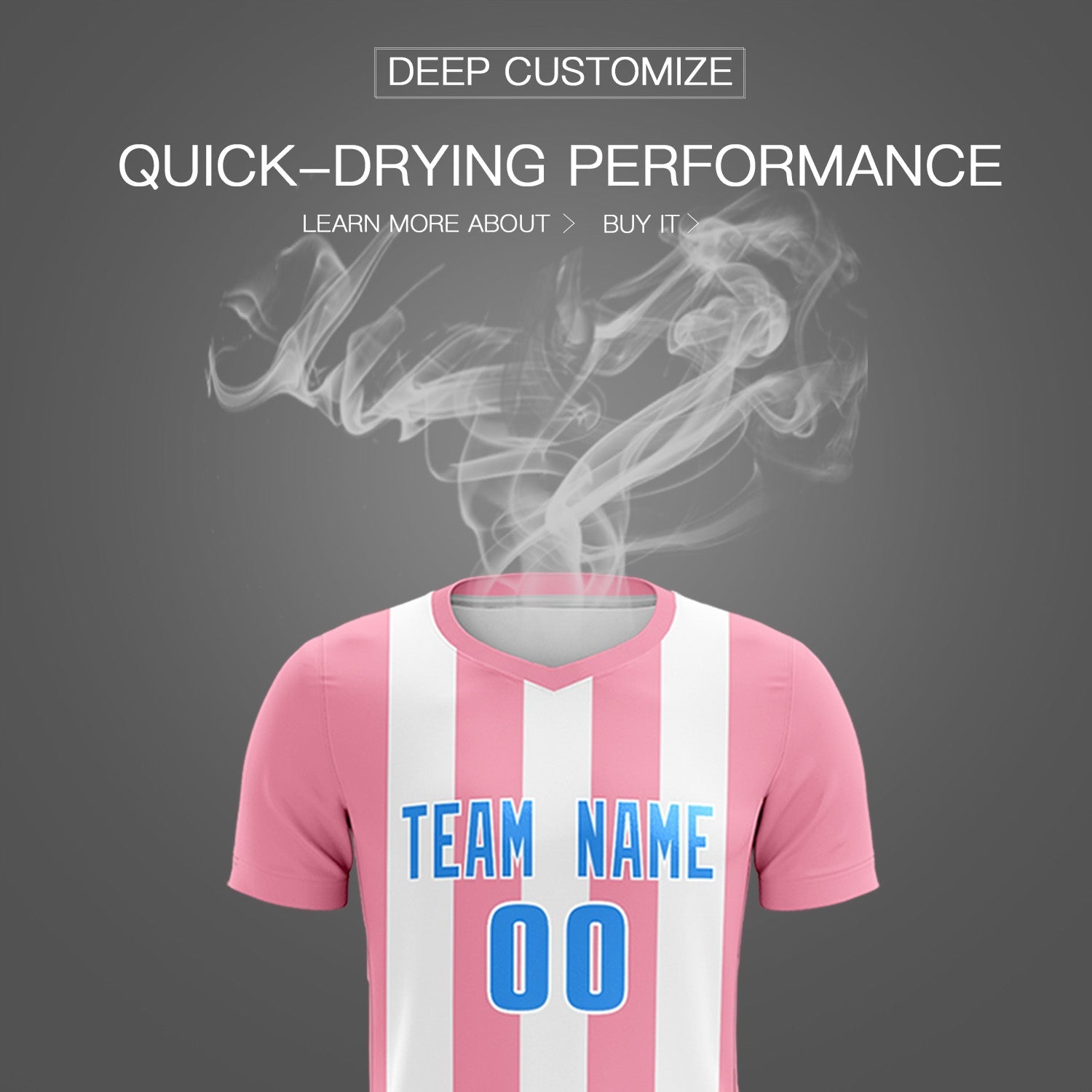 Custom White Light Pink Vertical Stripes Casual Outdoor Soccer Sets Jersey