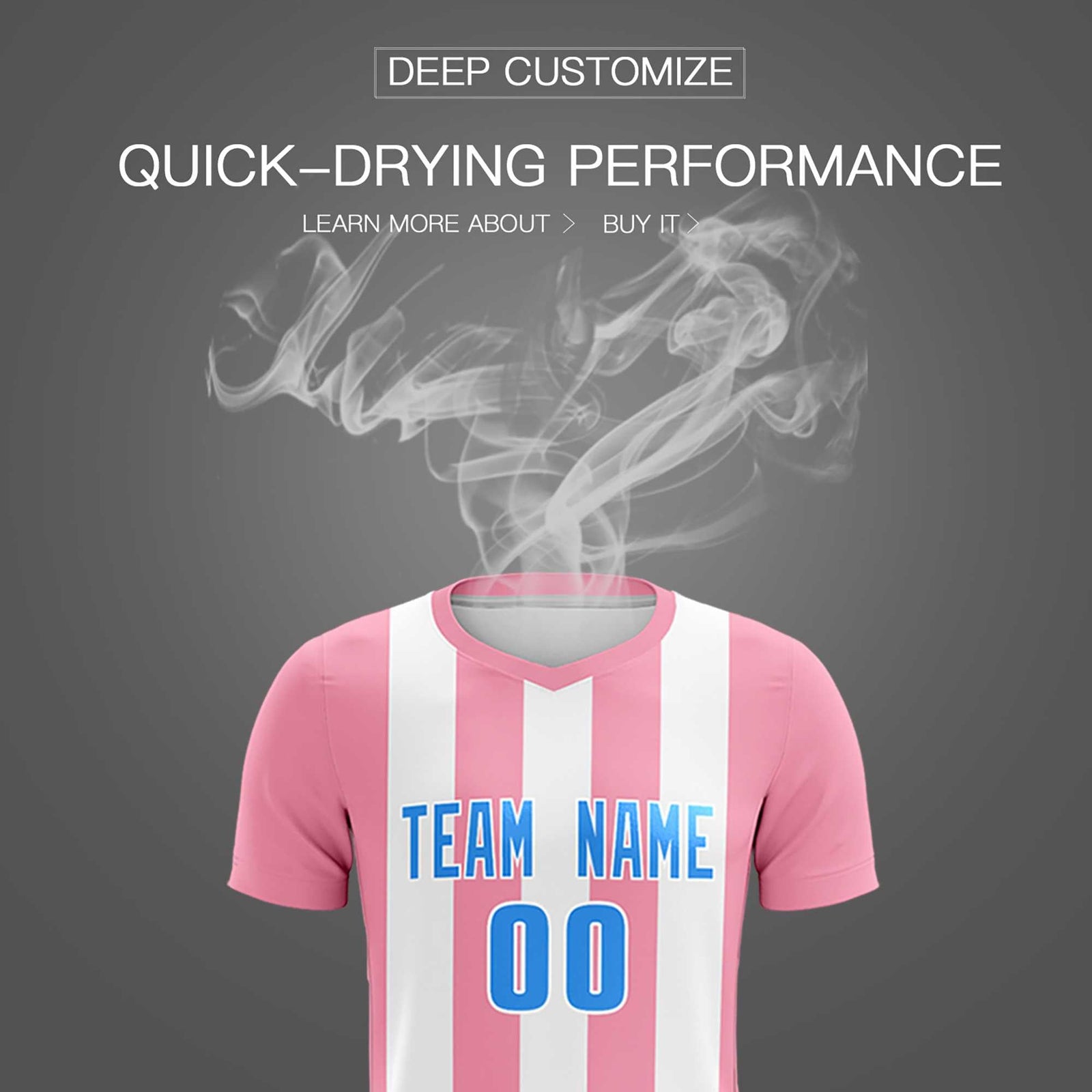 Custom White Light Pink Vertical Stripes Casual Outdoor Soccer Sets Jersey