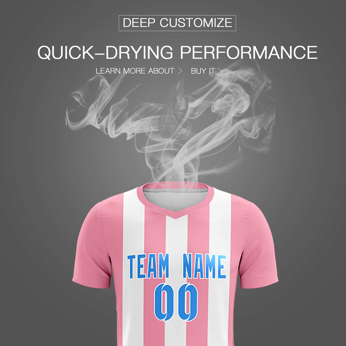 Custom White Light Pink Vertical Stripes Casual Outdoor Soccer Sets Jersey