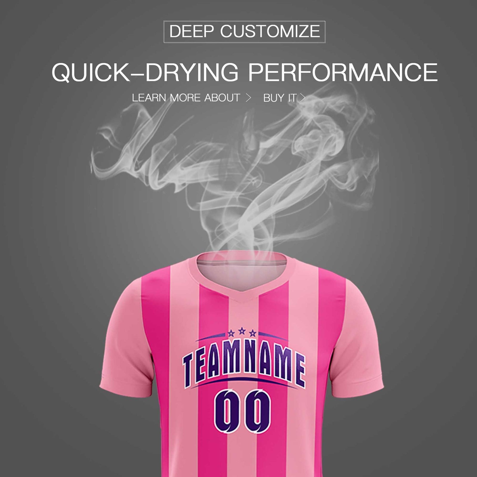 Custom Light Pink Pink Vertical Stripes Casual Outdoor Soccer Sets Jersey