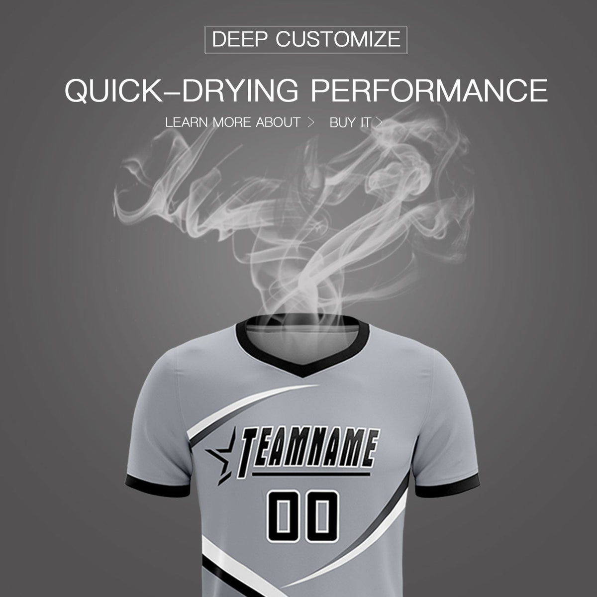 Custom Gray Black Color Block Training Uniform For Men Soccer Sets Jersey