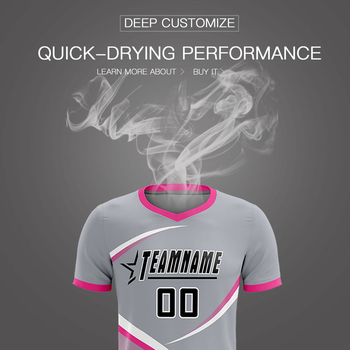 Custom Gray Pink Color Block Training Uniform For Men Soccer Sets Jersey