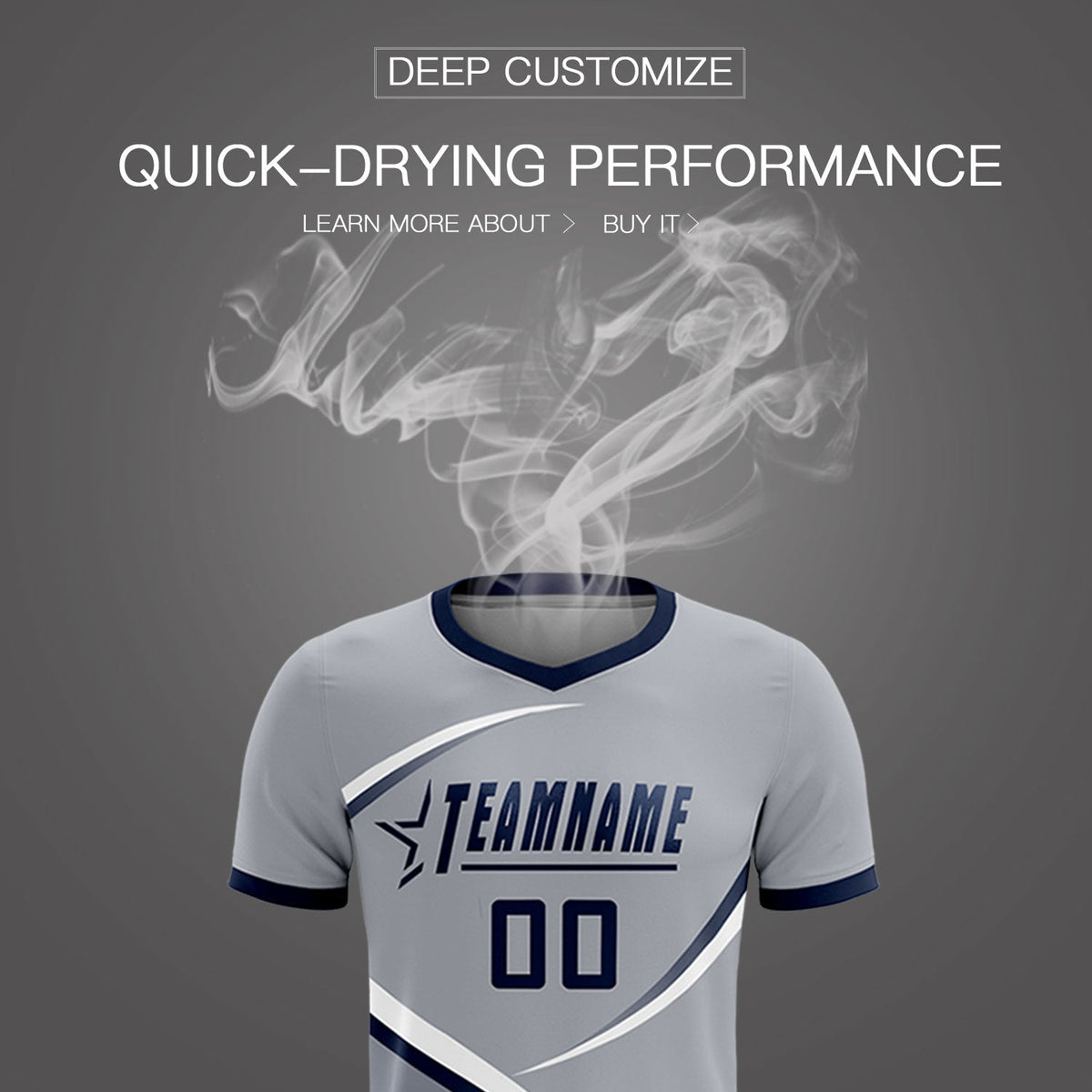 Custom Gray Navy Color Block Training Uniform For Men Soccer Sets Jersey