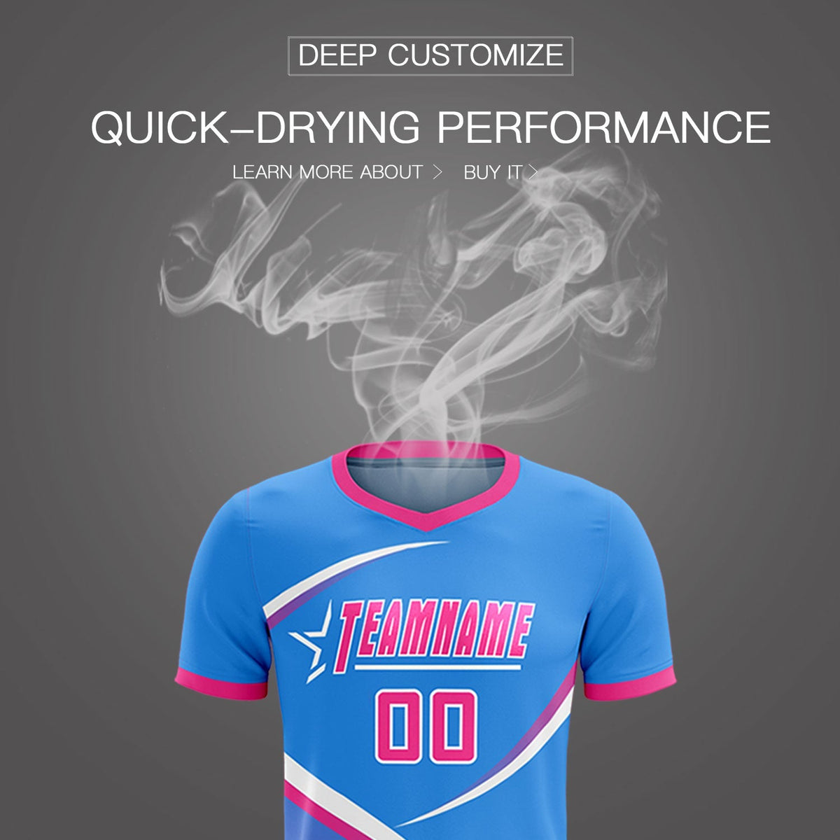 Custom Powder Blue Pink Color Block Training Uniform For Men Soccer Sets Jersey