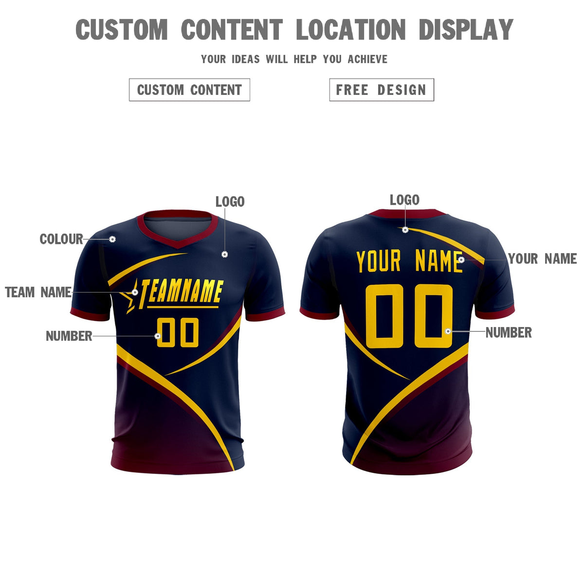 Custom Navy Navy Color Block Training Uniform For Men Soccer Sets Jersey