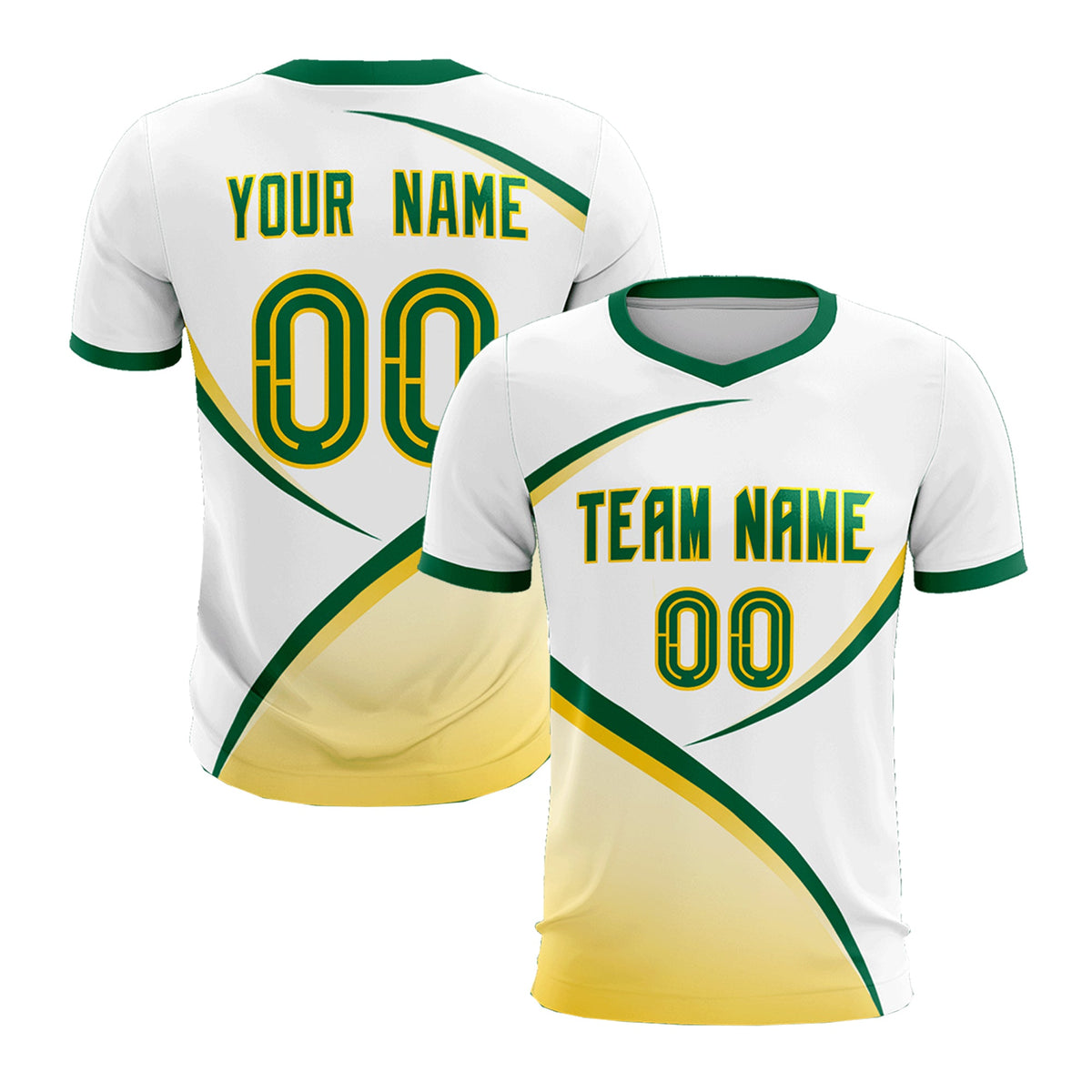Custom White Kelly Green Color Block Training Uniform For Men Soccer Sets Jersey
