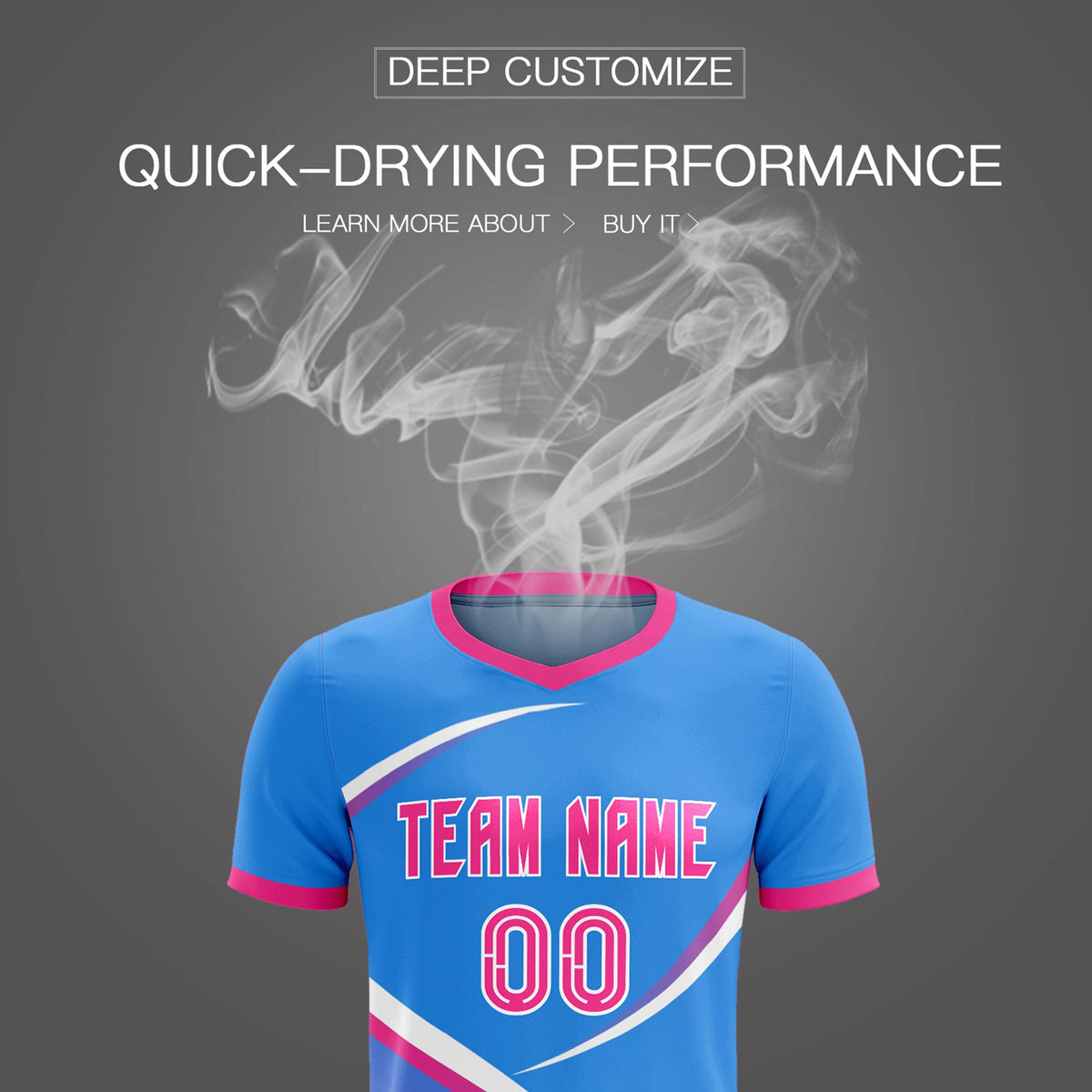 Custom Powder Blue Pink Color Block Training Uniform For Men Soccer Sets Jersey