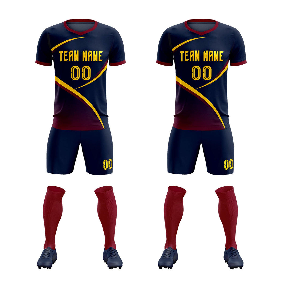 Custom Navy Navy Color Block Training Uniform For Men Soccer Sets Jersey