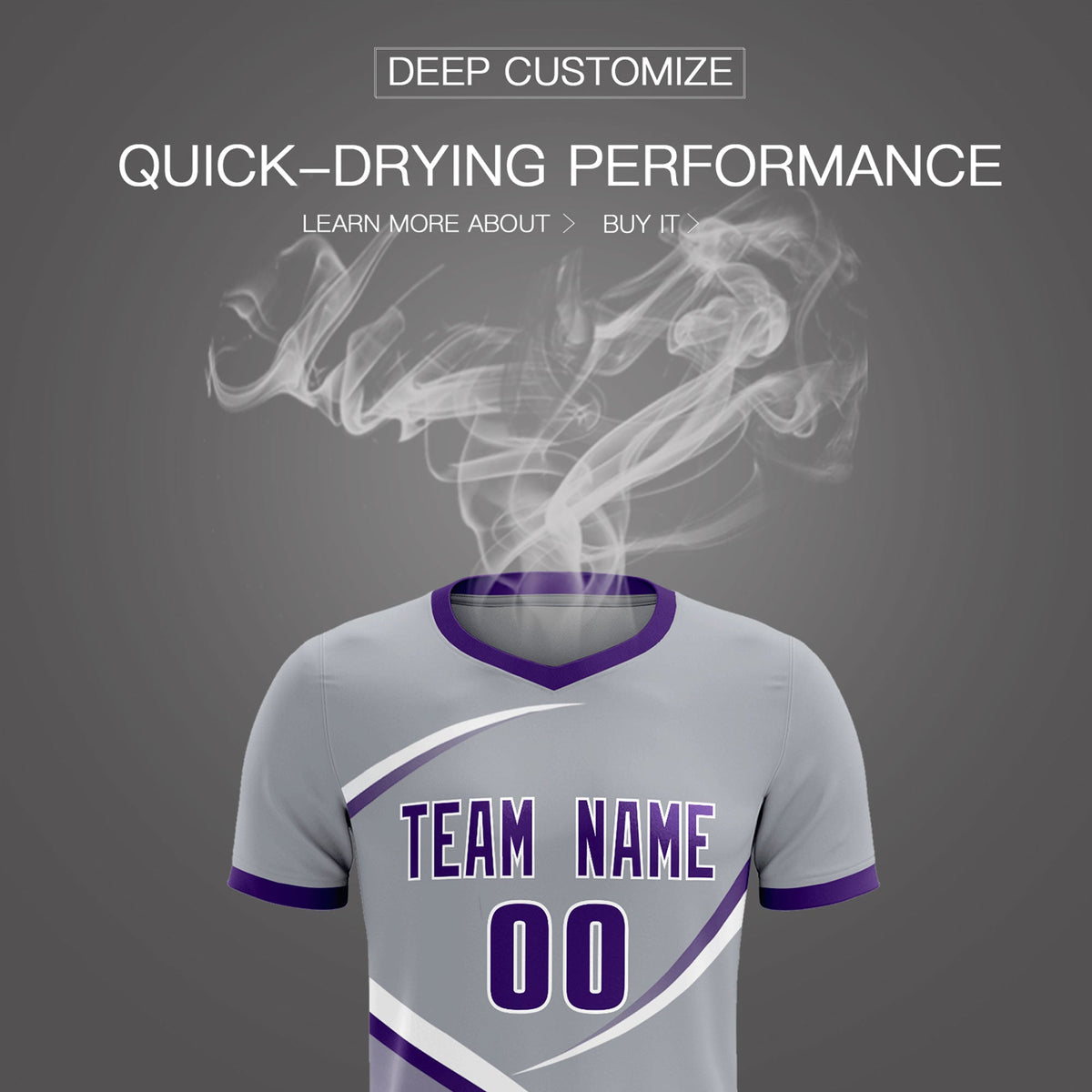 Custom Gray Purple Color Block Training Uniform For Men Soccer Sets Jersey
