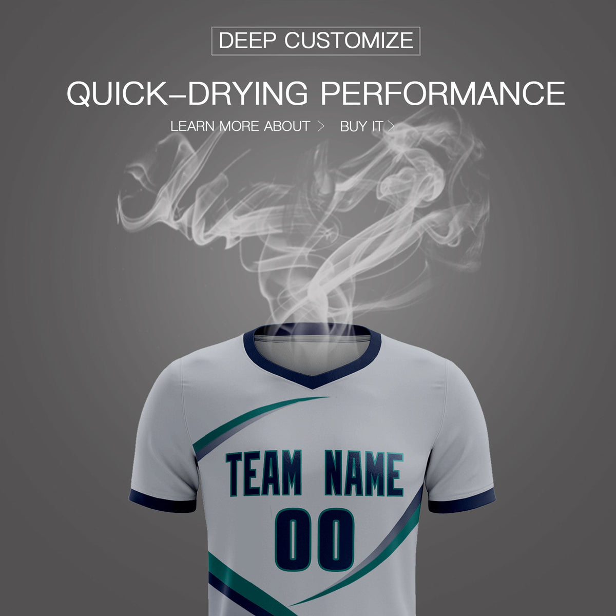 Custom Gray Navy Color Block Training Uniform For Men Soccer Sets Jersey