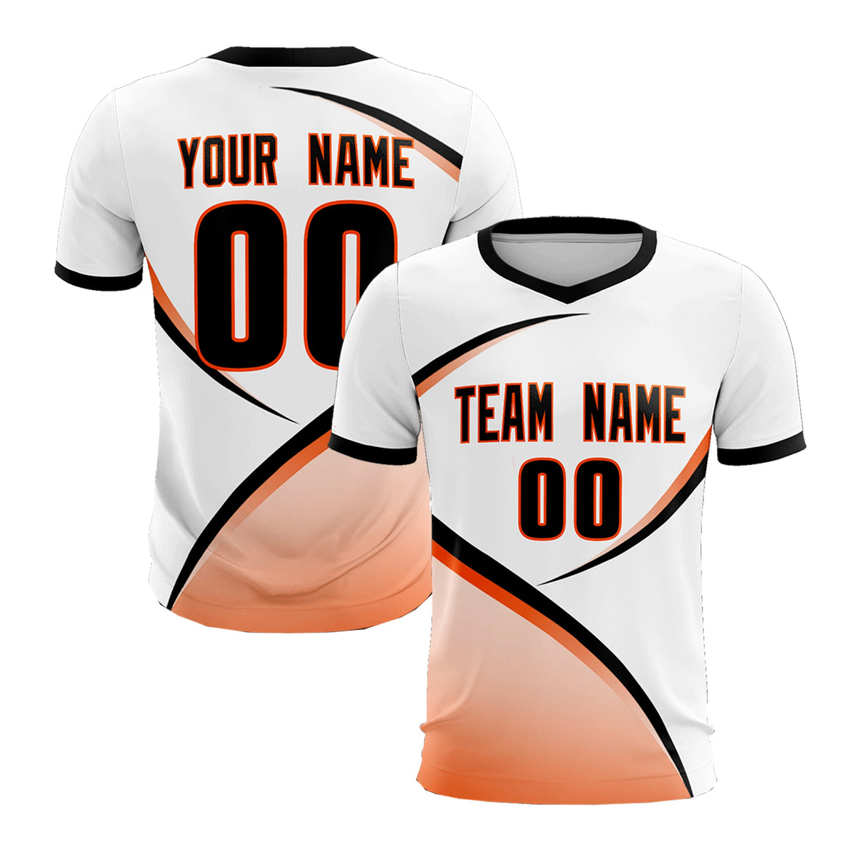 Custom White Black Color Block Training Uniform For Men Soccer Sets Jersey